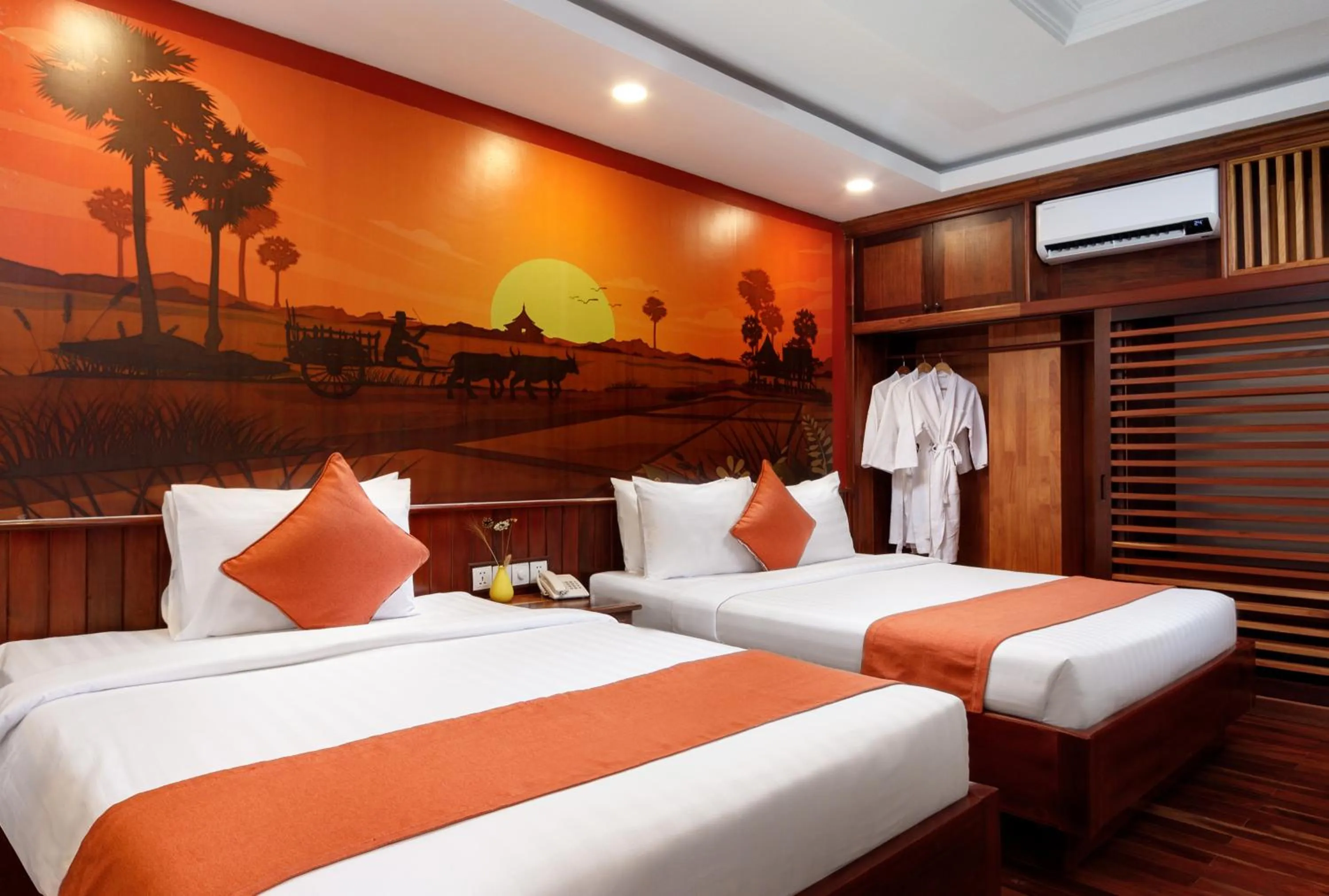 Bed in Le Vert Angkor Hotel