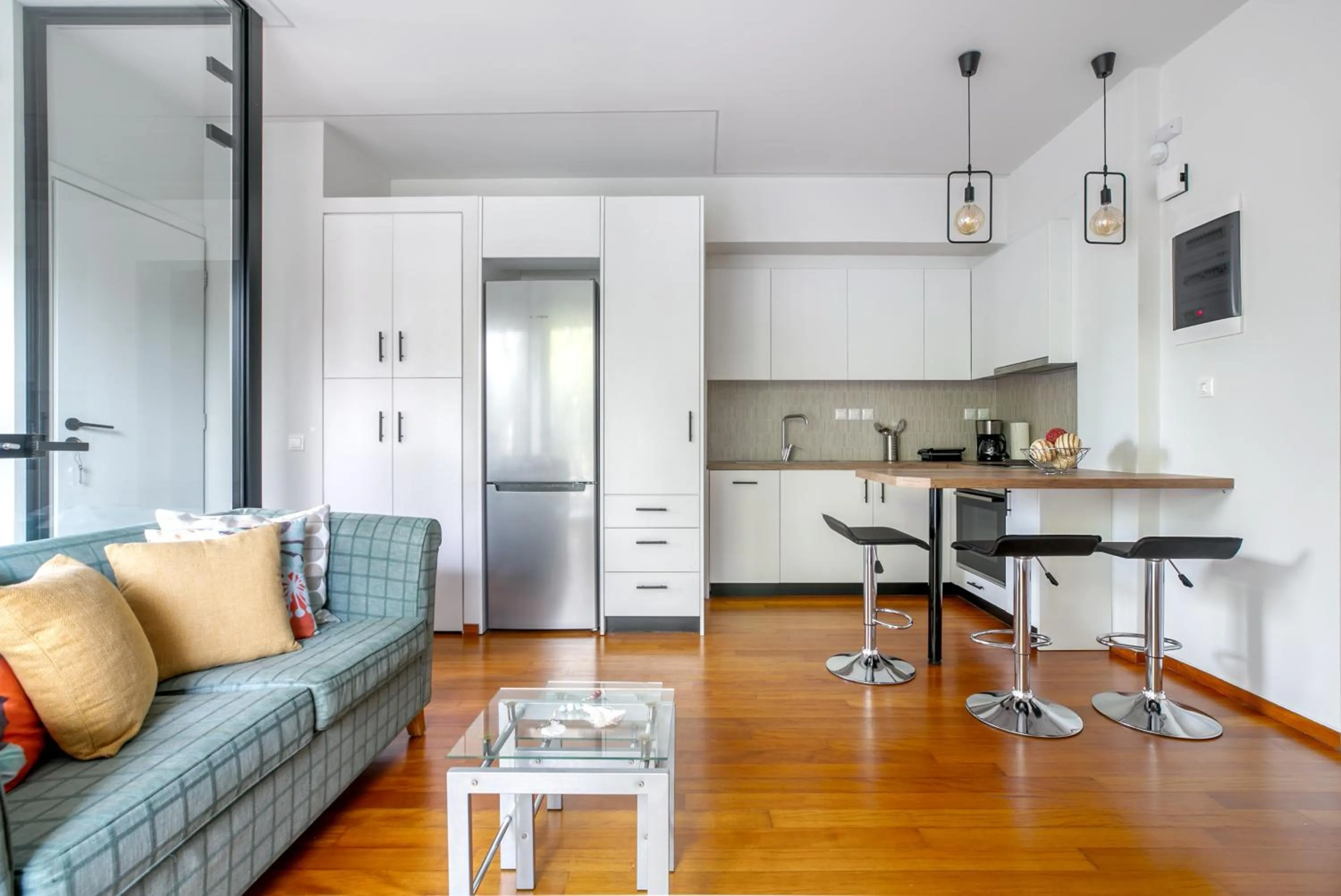 Living room in Athena's South Apartment