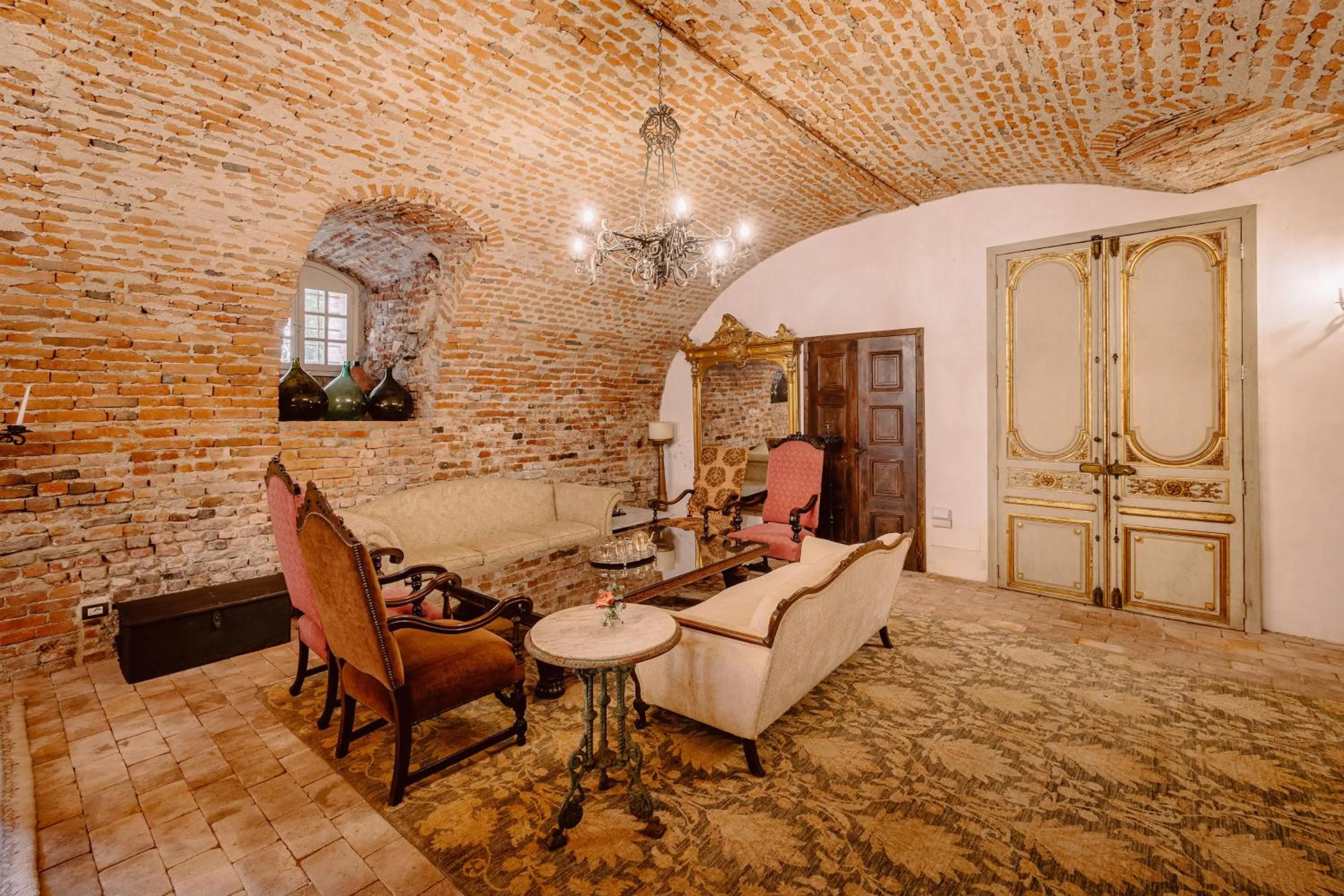 Seating area in Castello di Casalborgone, Luxury Italian Castle Hotel