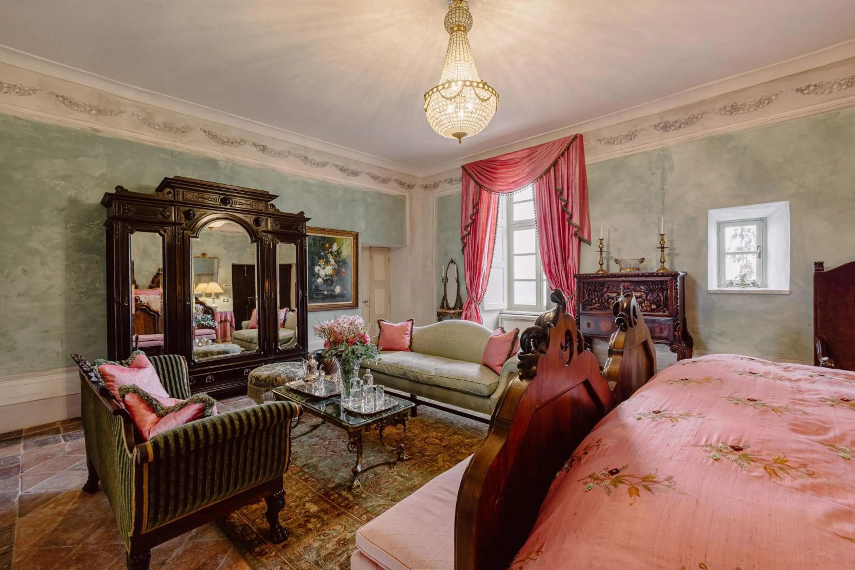 Bedroom, Bed in Castello di Casalborgone, Luxury Italian Castle Hotel