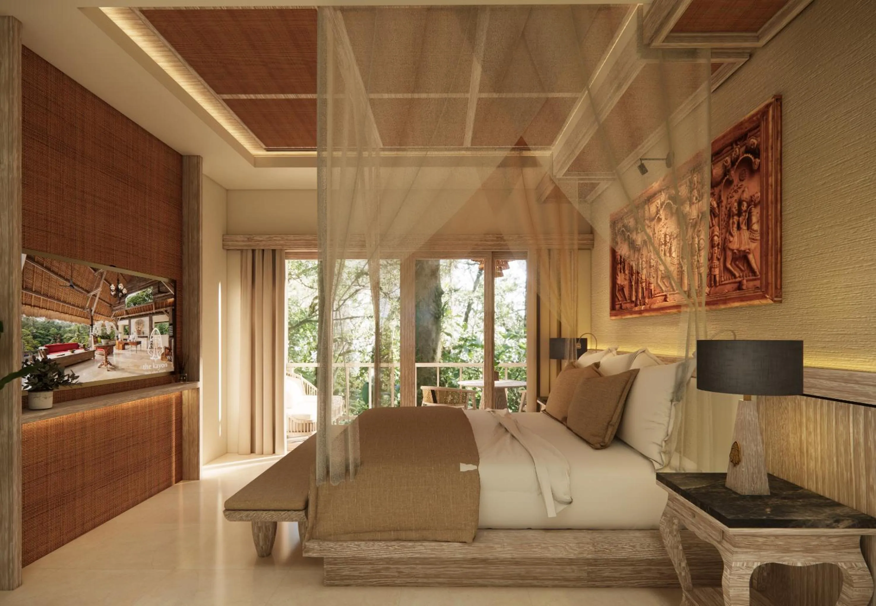Bedroom, Bed in The Kayon Resort