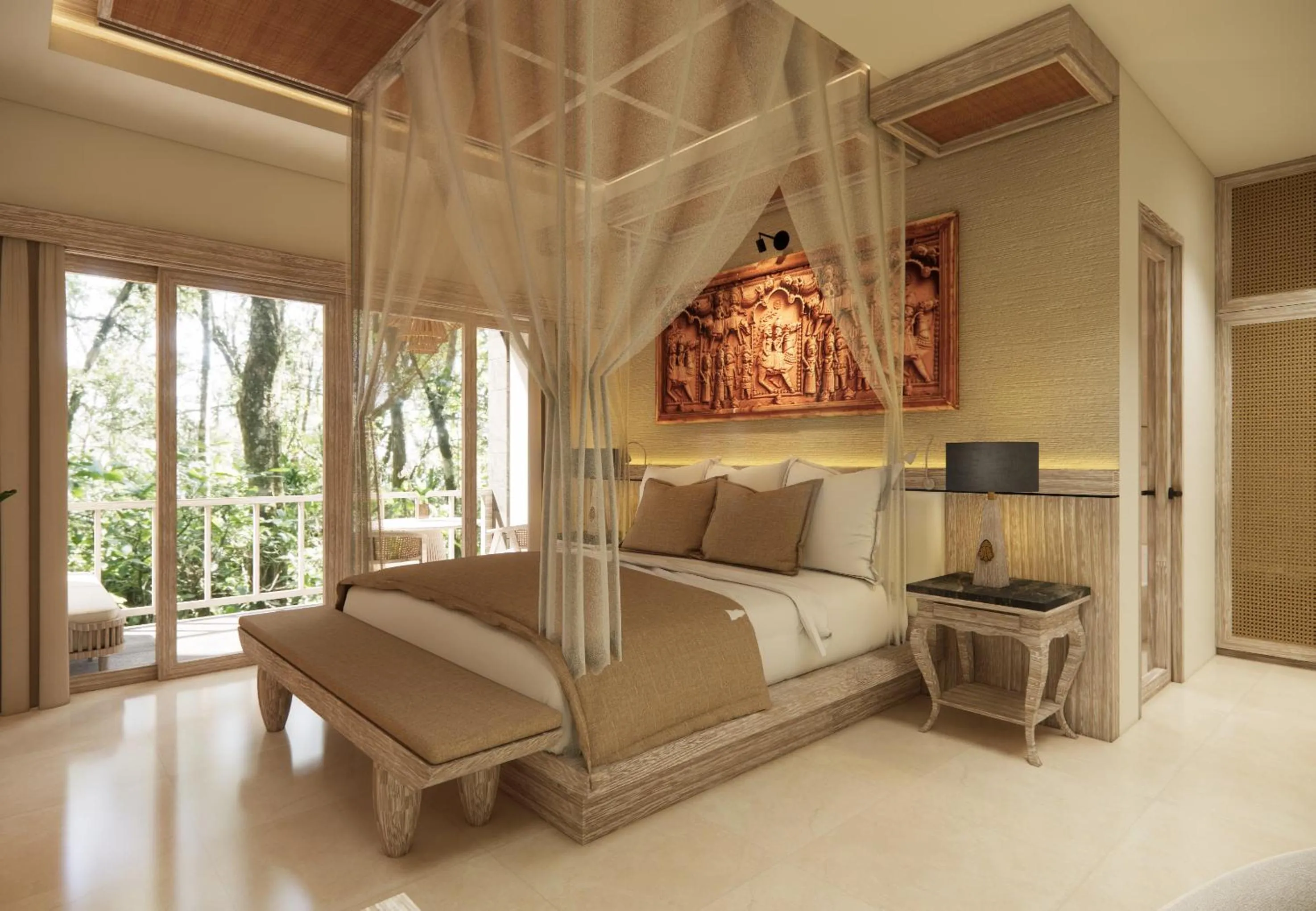 Bedroom, Bed in The Kayon Resort