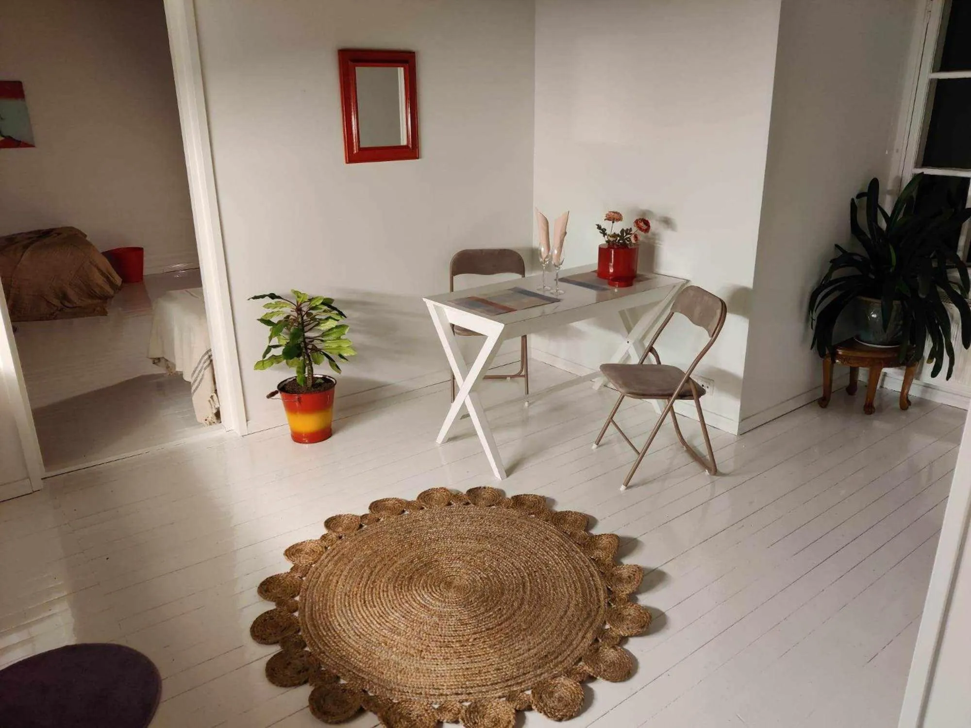 Seating area in Warkhaus Apartments Korpela