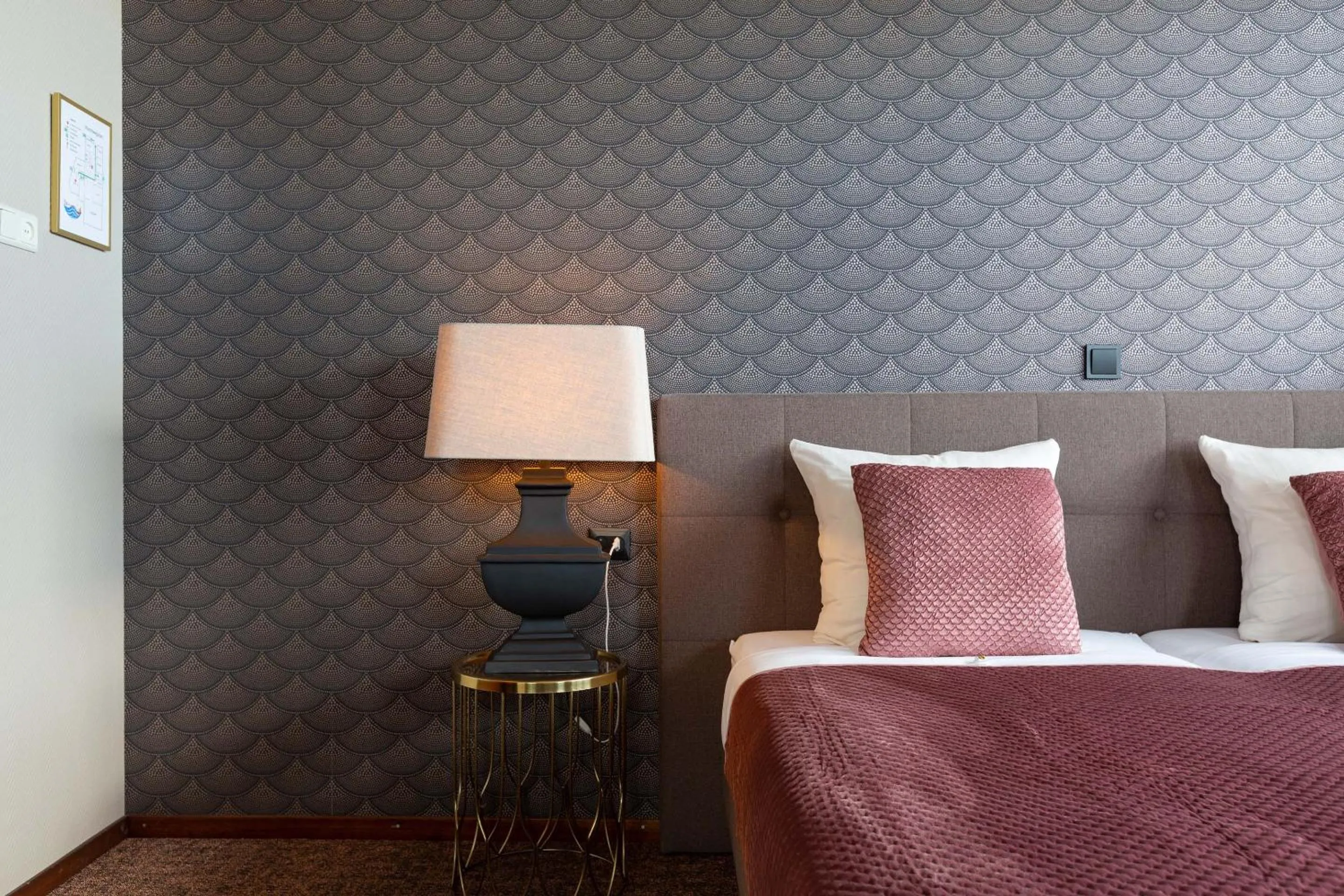 Decorative detail, Bed in Strandhotel Scheveningen