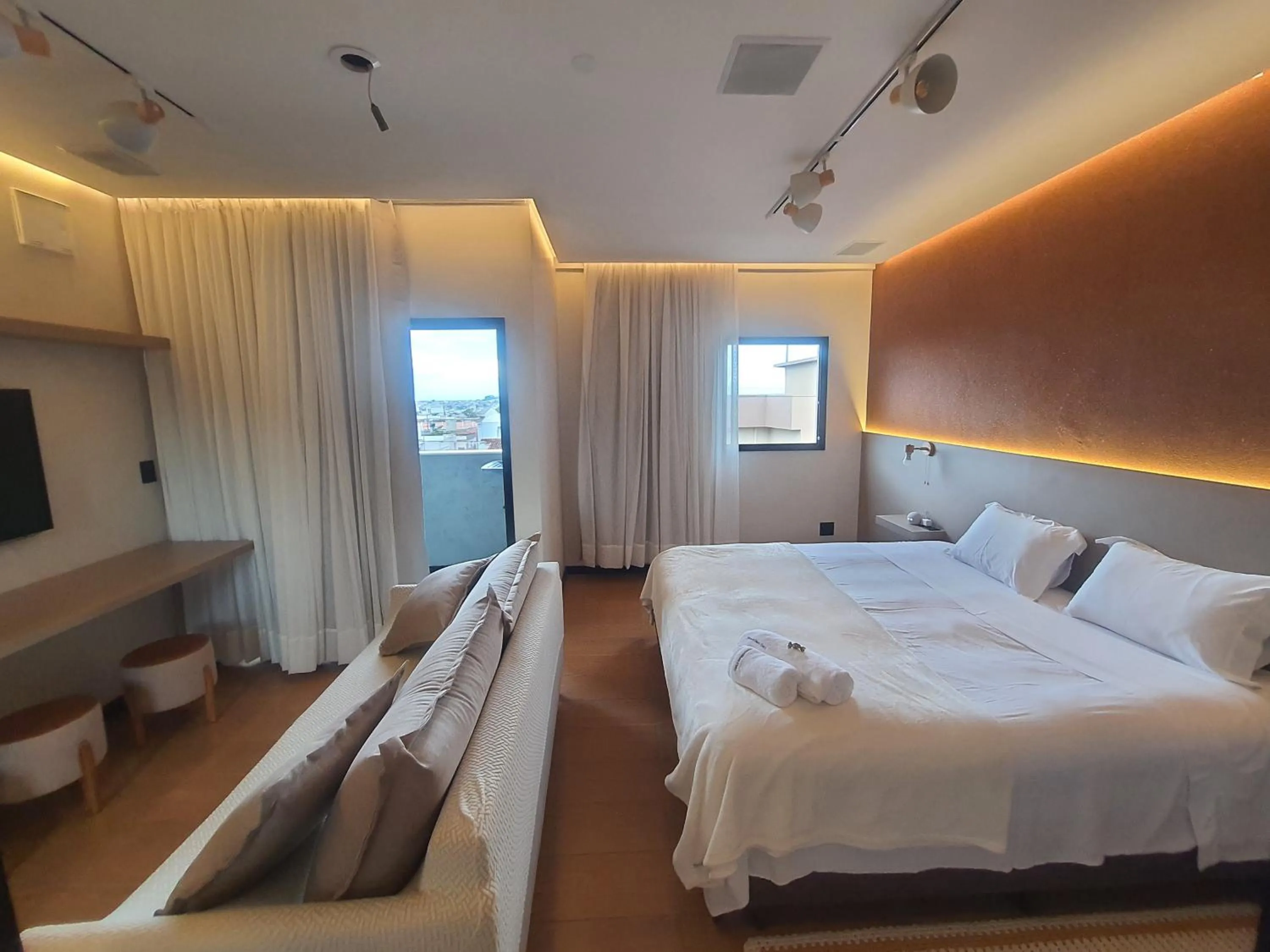 View (from property/room), Bed in Apart-hotel Theotókos Flats