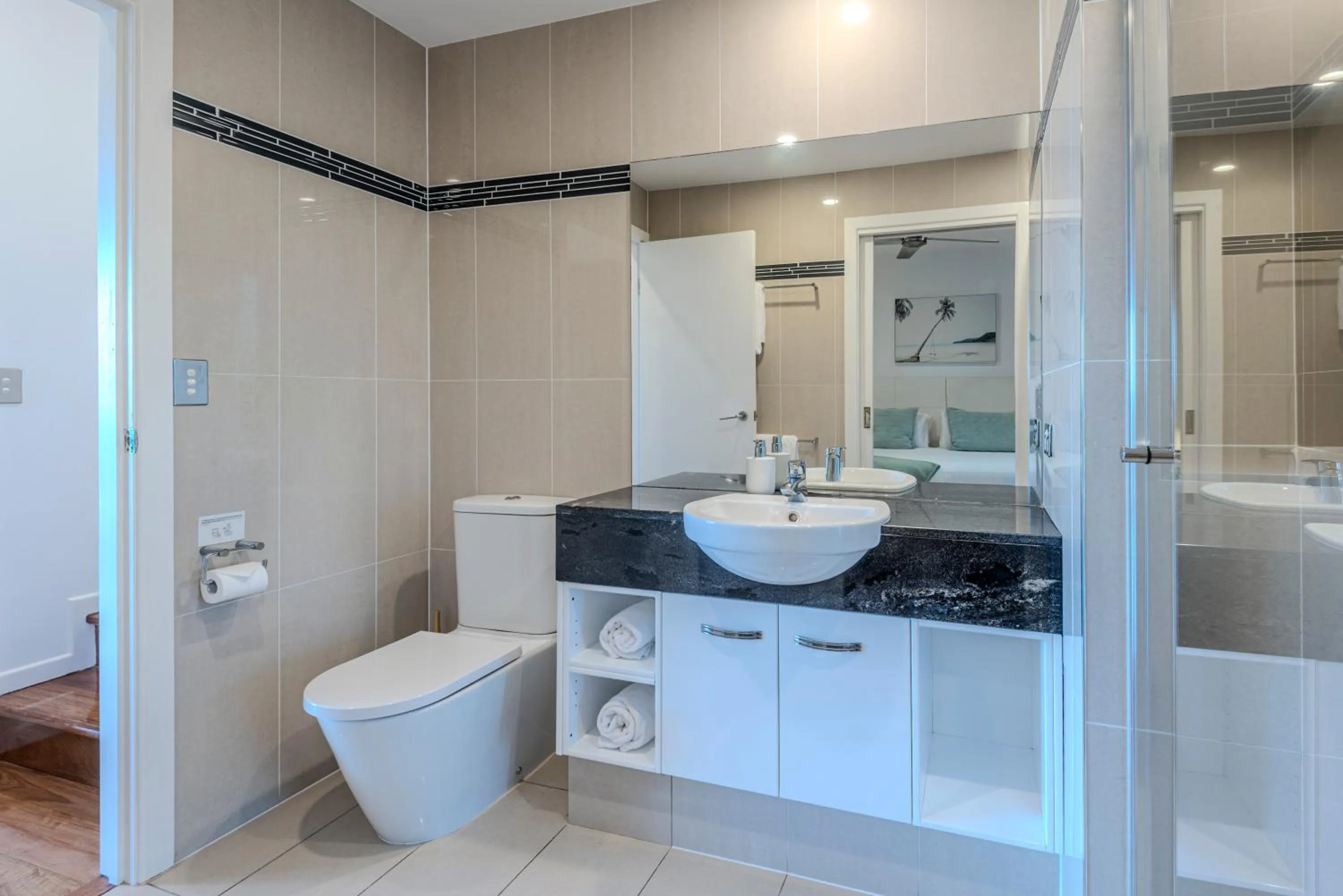 Bathroom in Pinnacle Apartments on Hamilton Island by HIHA
