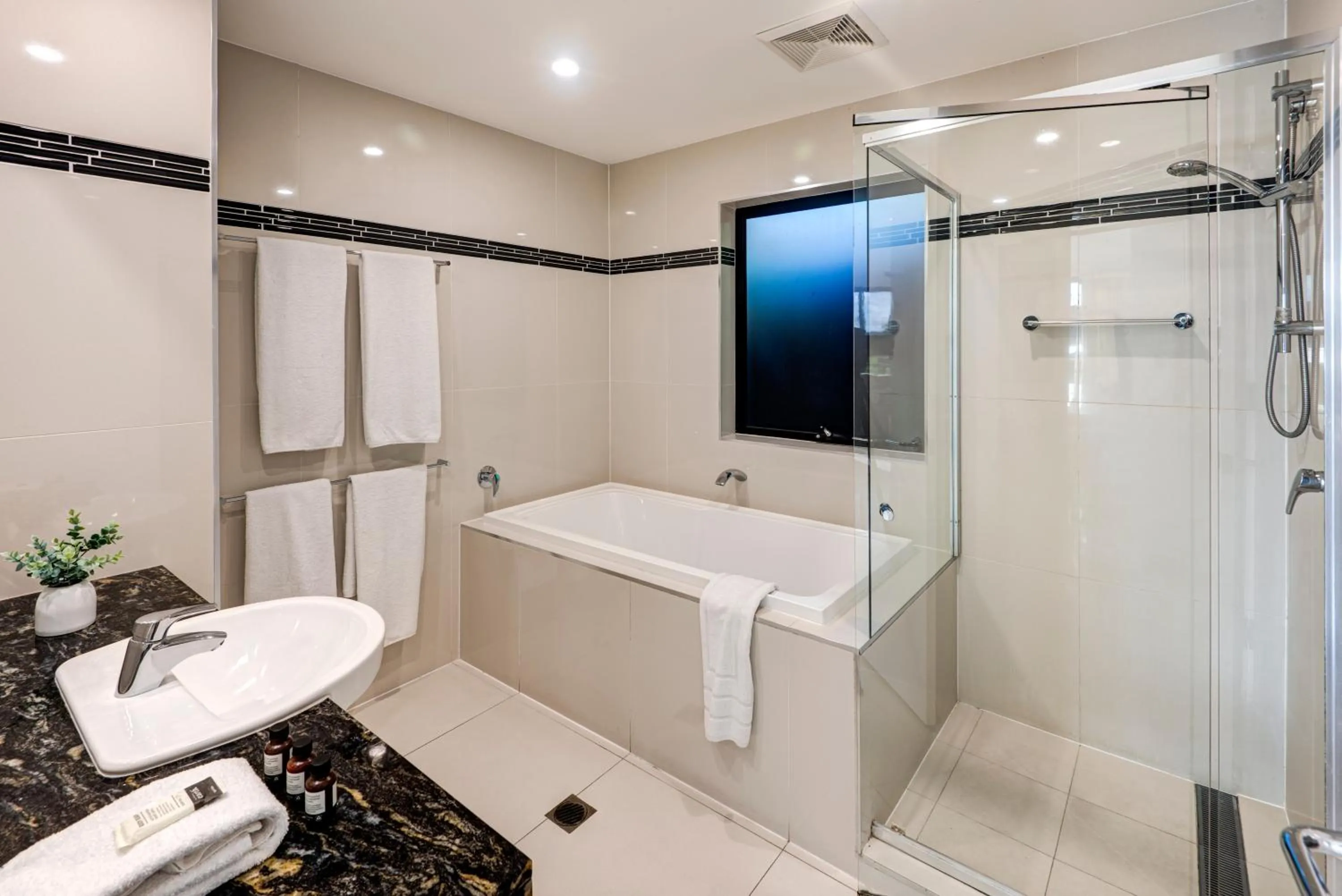 Bathroom in Pinnacle Apartments on Hamilton Island by HIHA