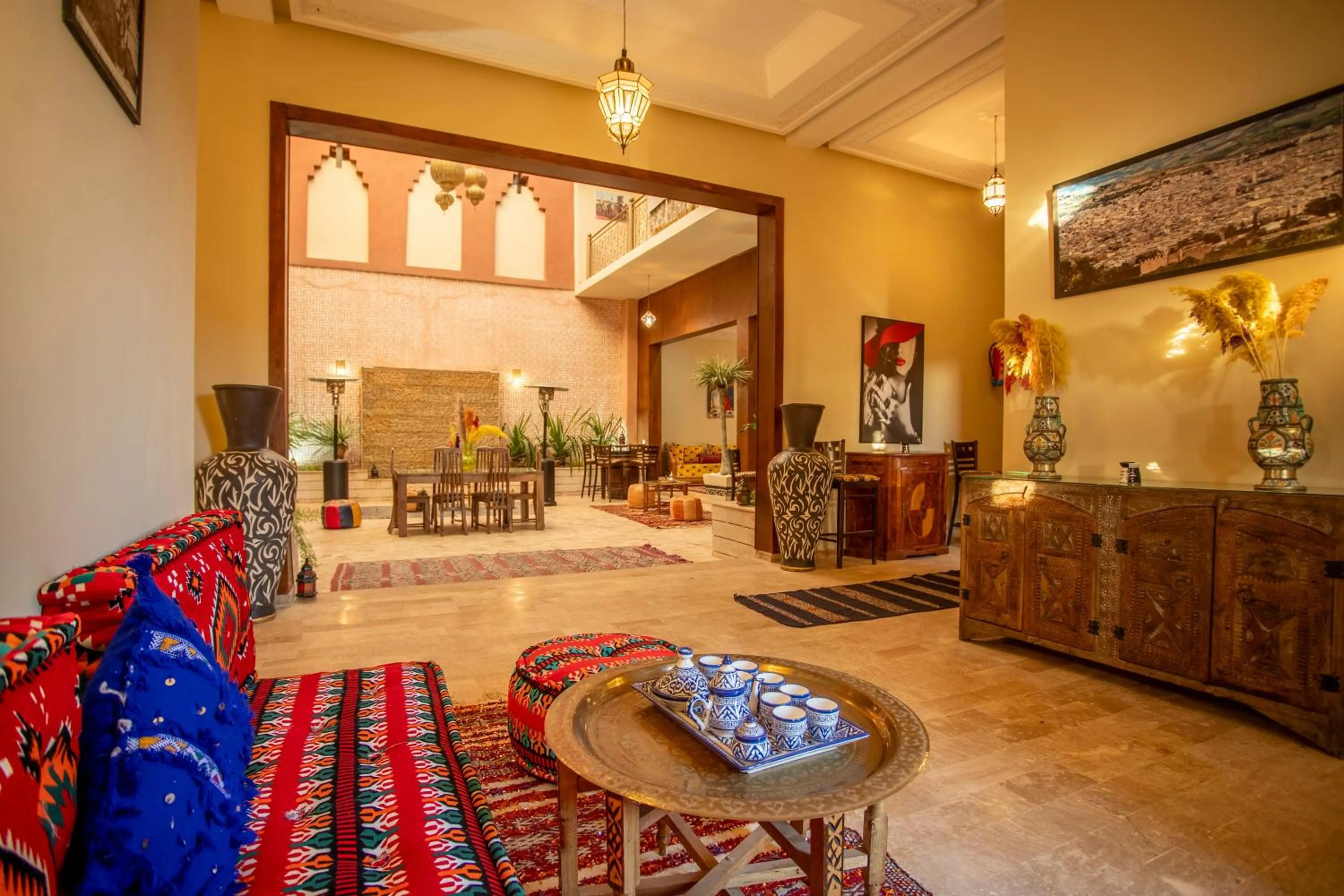 Seating area in Riad Azia