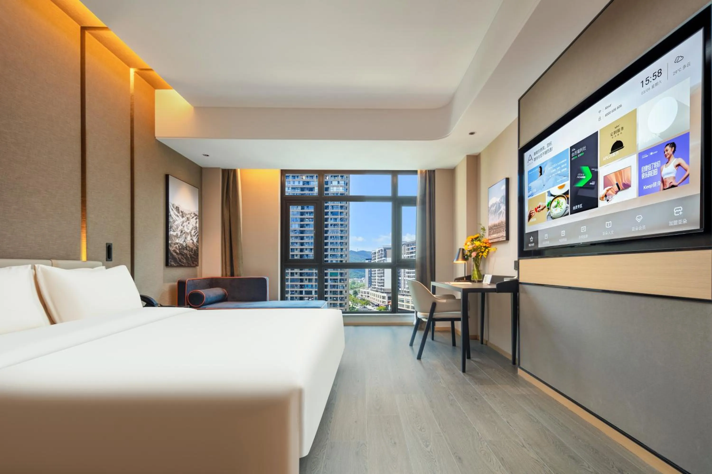 Bed in Atour Hotel Meizhou West Station R&F Center