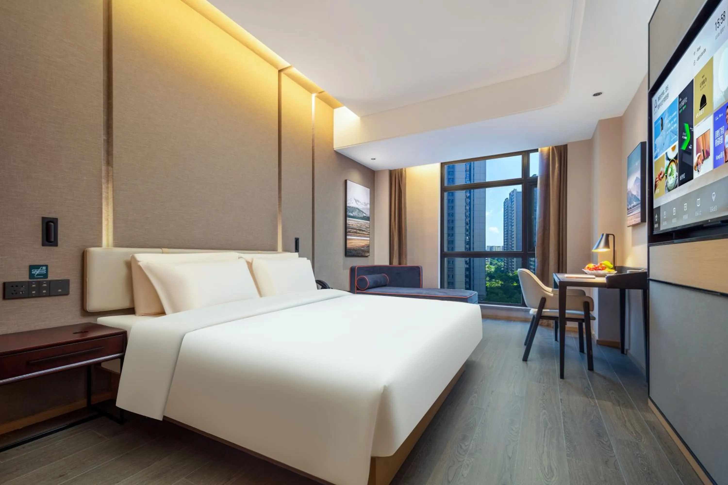 Bed in Atour Hotel Meizhou West Station R&F Center