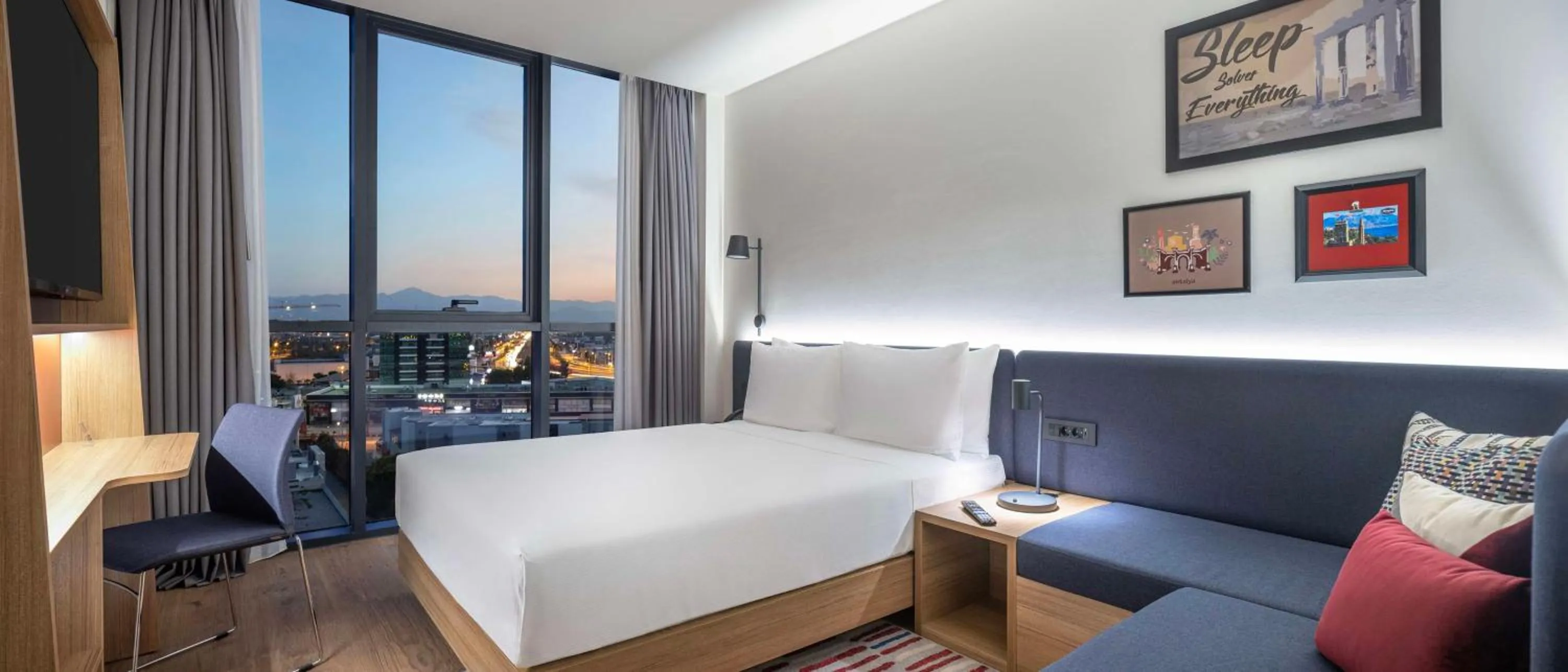 Living room, Bed in Hampton by Hilton Antalya Airport