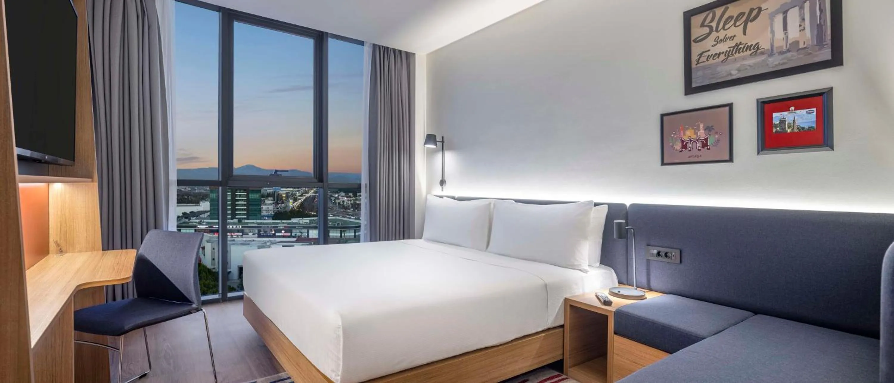 Living room, Bed in Hampton by Hilton Antalya Airport