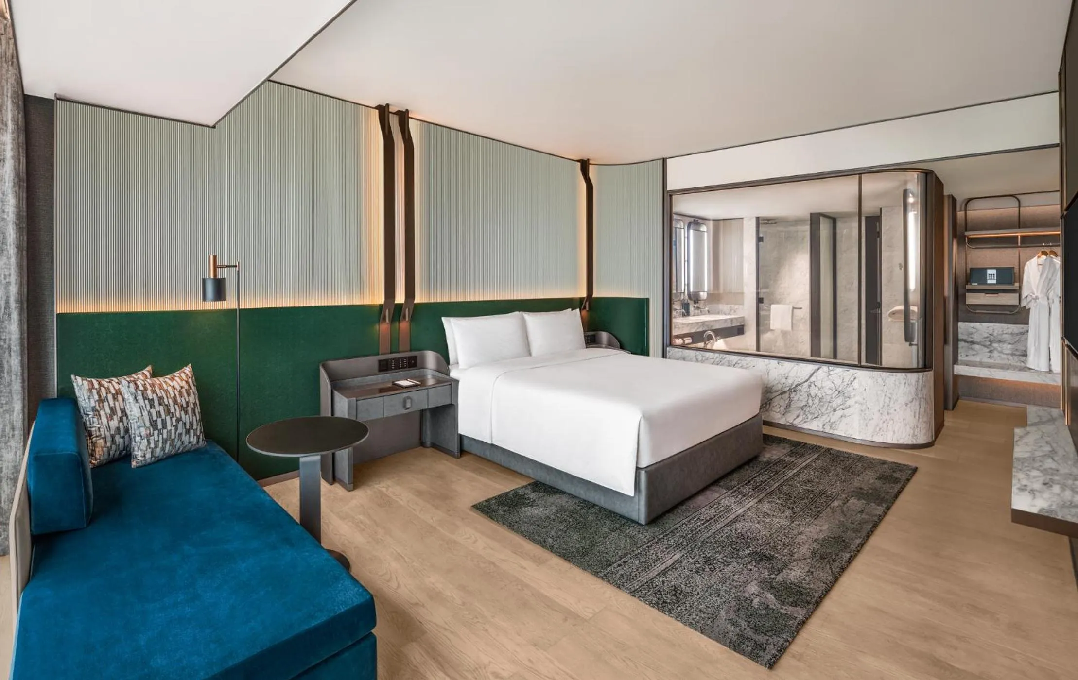 Living room, Bed in Hilton Saigon