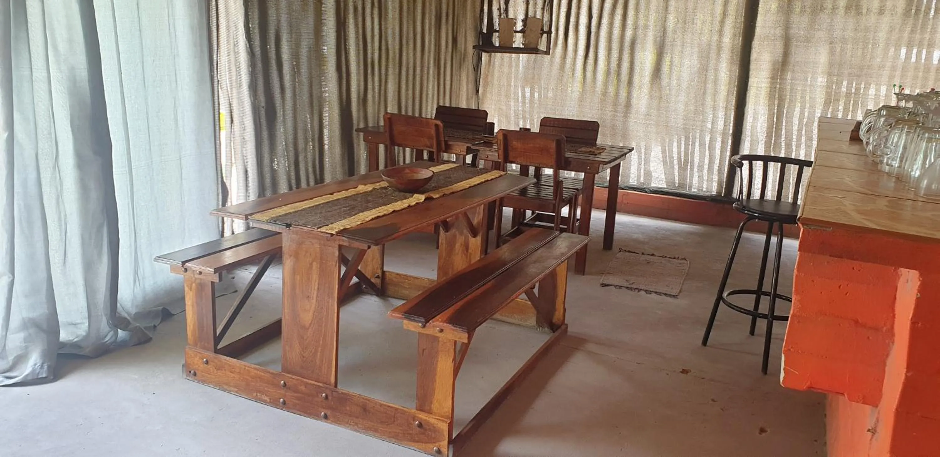Dining area in Paradise Camp Game Lodge