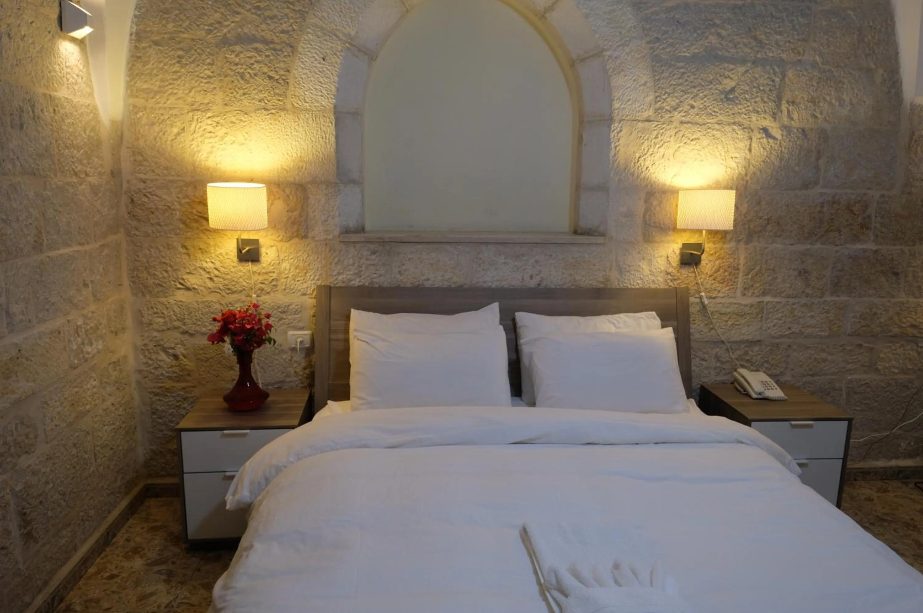 Bedroom, Bed in St. George’s Cathedral Pilgrim Guesthouse – Jerusalem