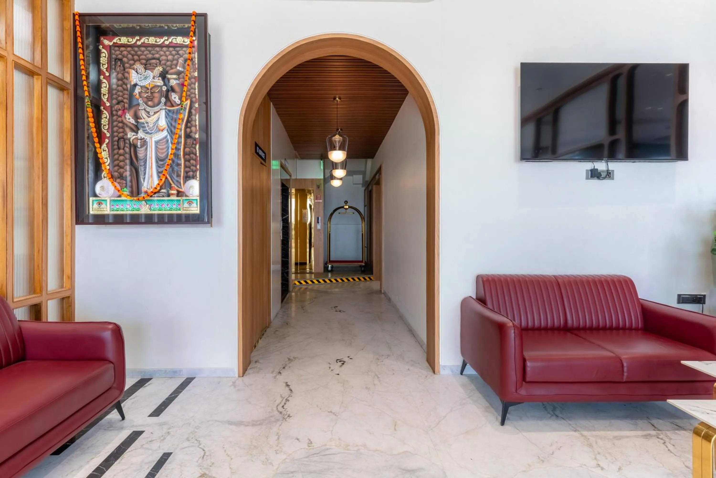 Lobby or reception in Pride Elite Dwarka Near Dwarkadhish Temple