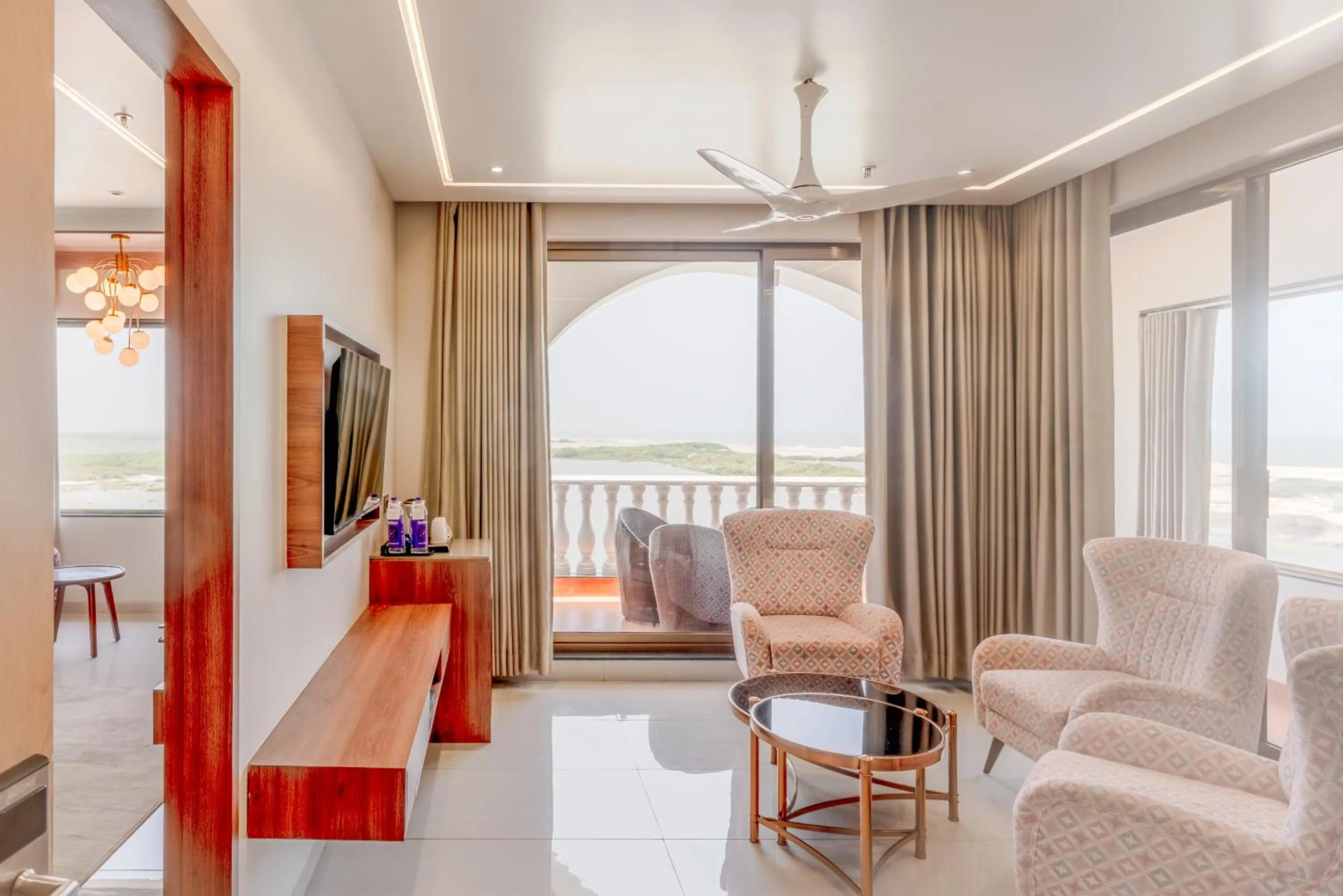 Seating area in Pride Elite Dwarka Near Dwarkadhish Temple