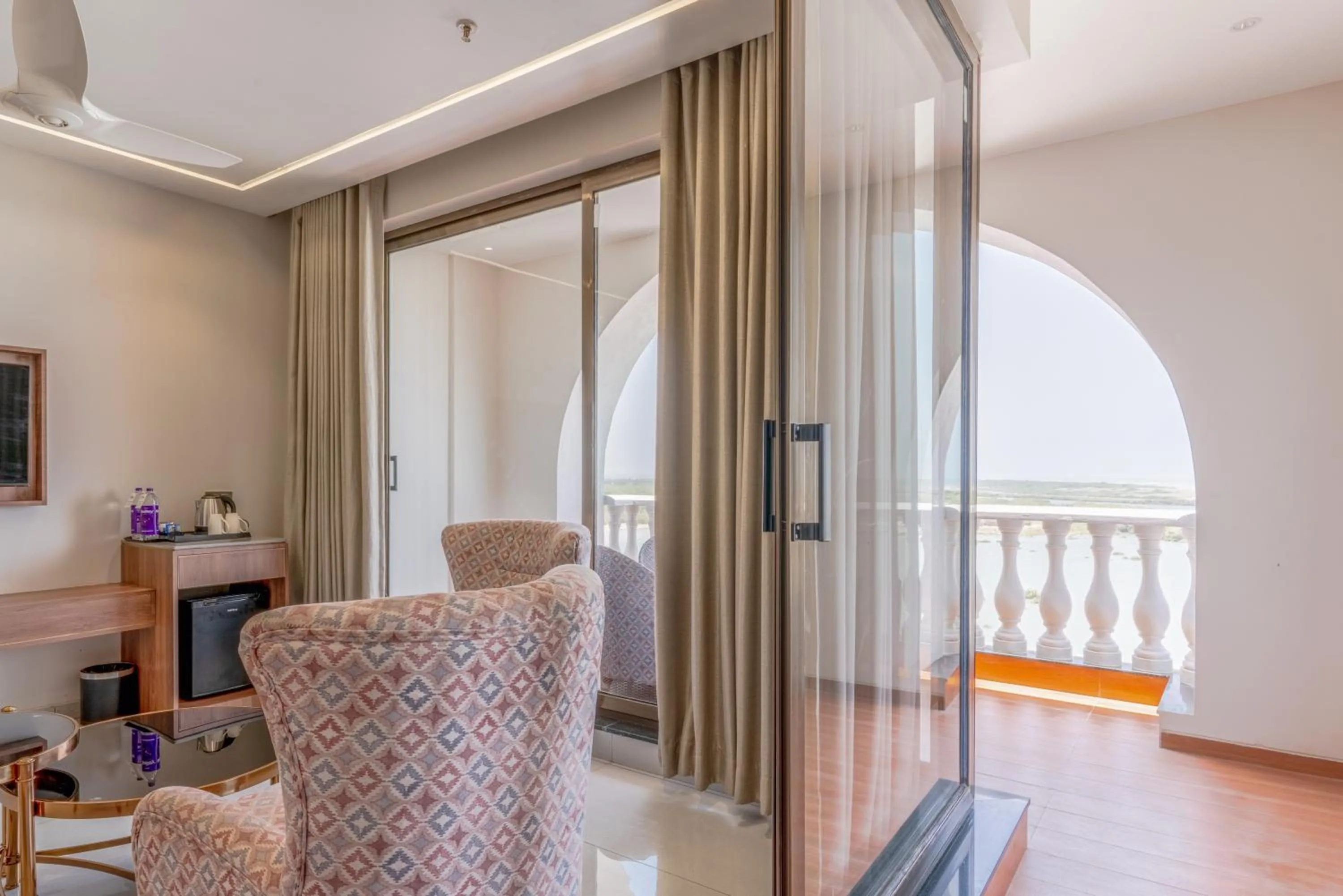 Seating area in Pride Elite Dwarka Near Dwarkadhish Temple