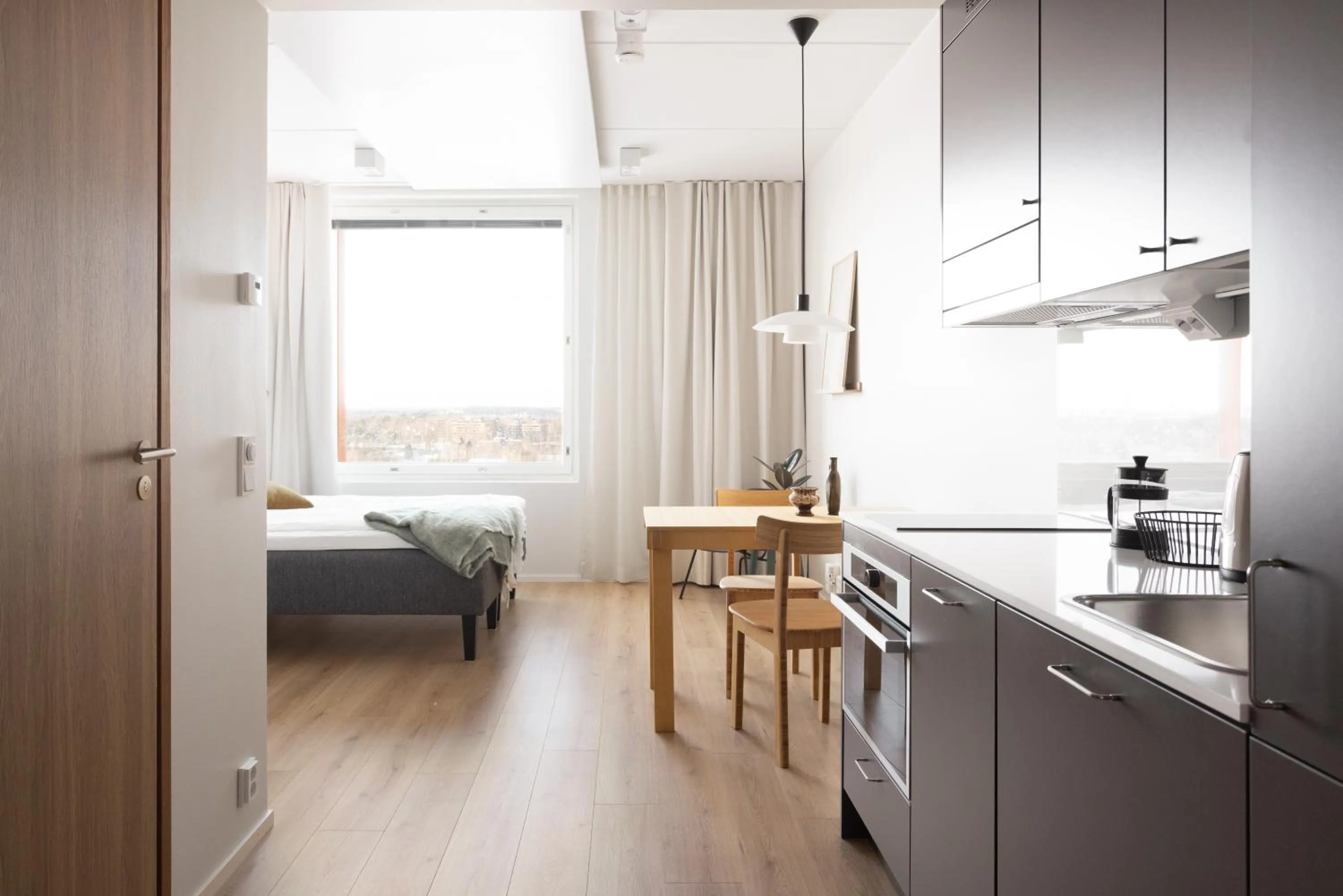 Kitchen or kitchenette, Bed in Noli Otaniemi