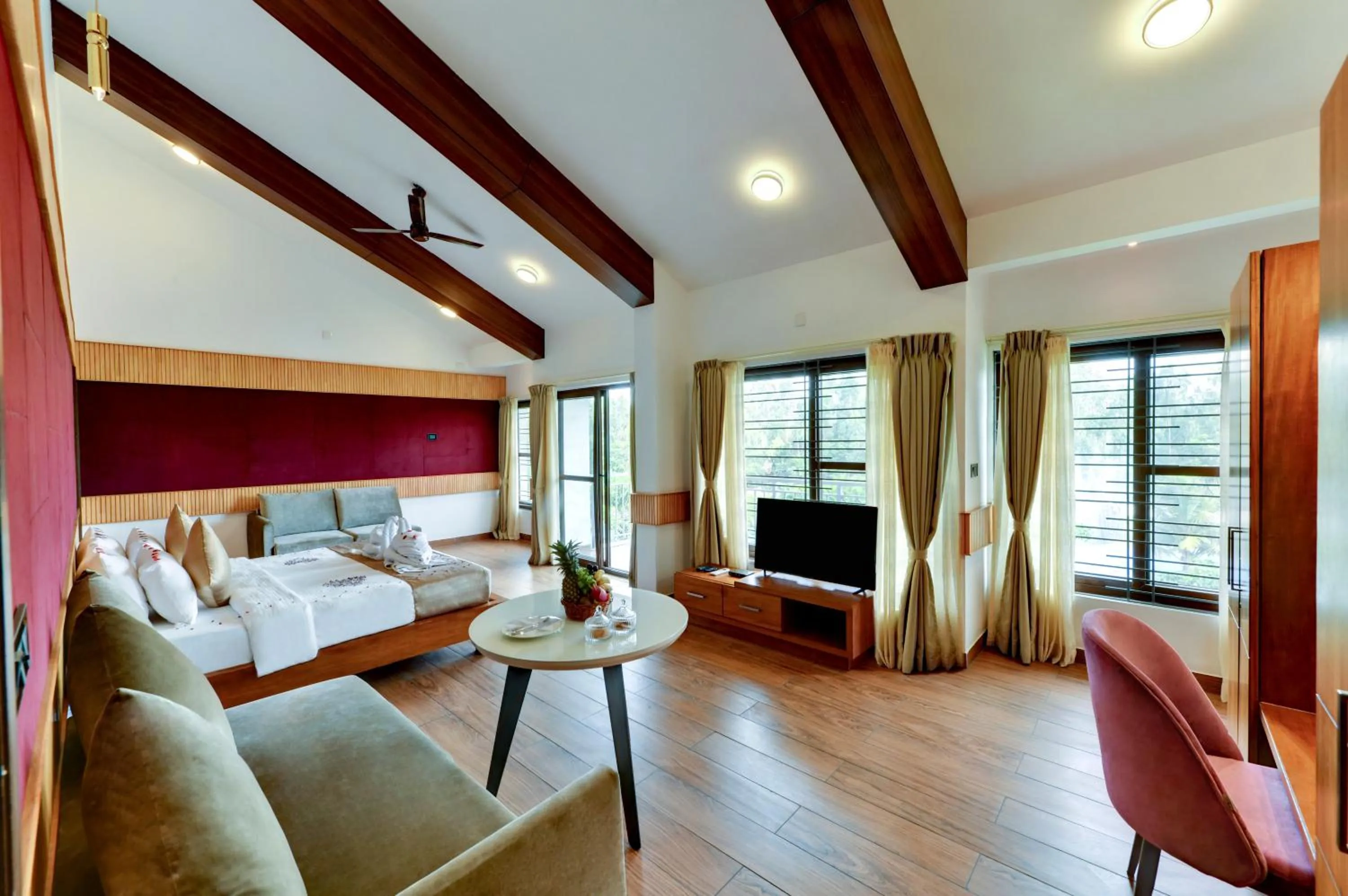 Bed in Sportico Resort Bangalore