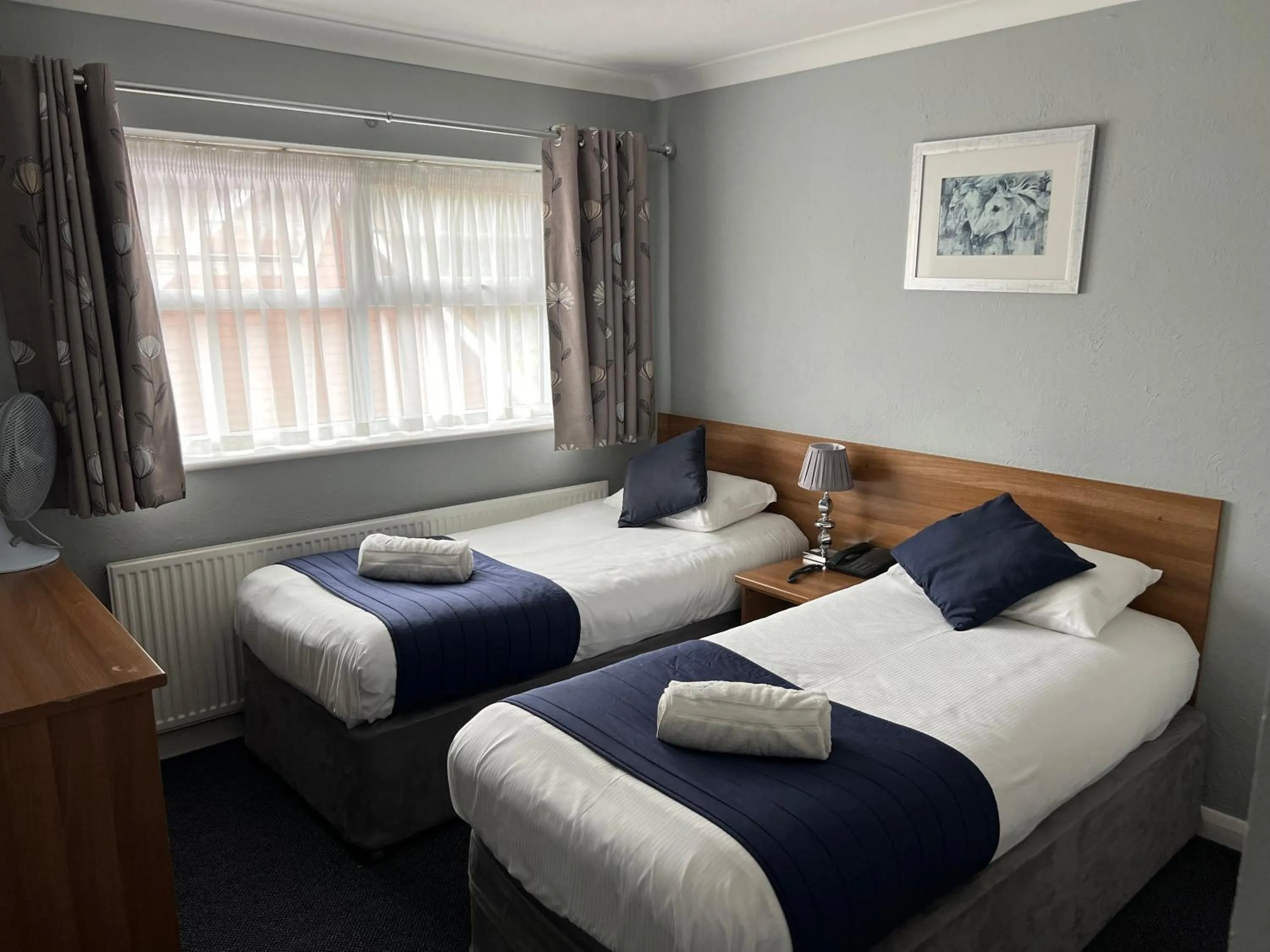 Bedroom, Bed in Corner House Hotel Gatwick with bookable Holiday parking