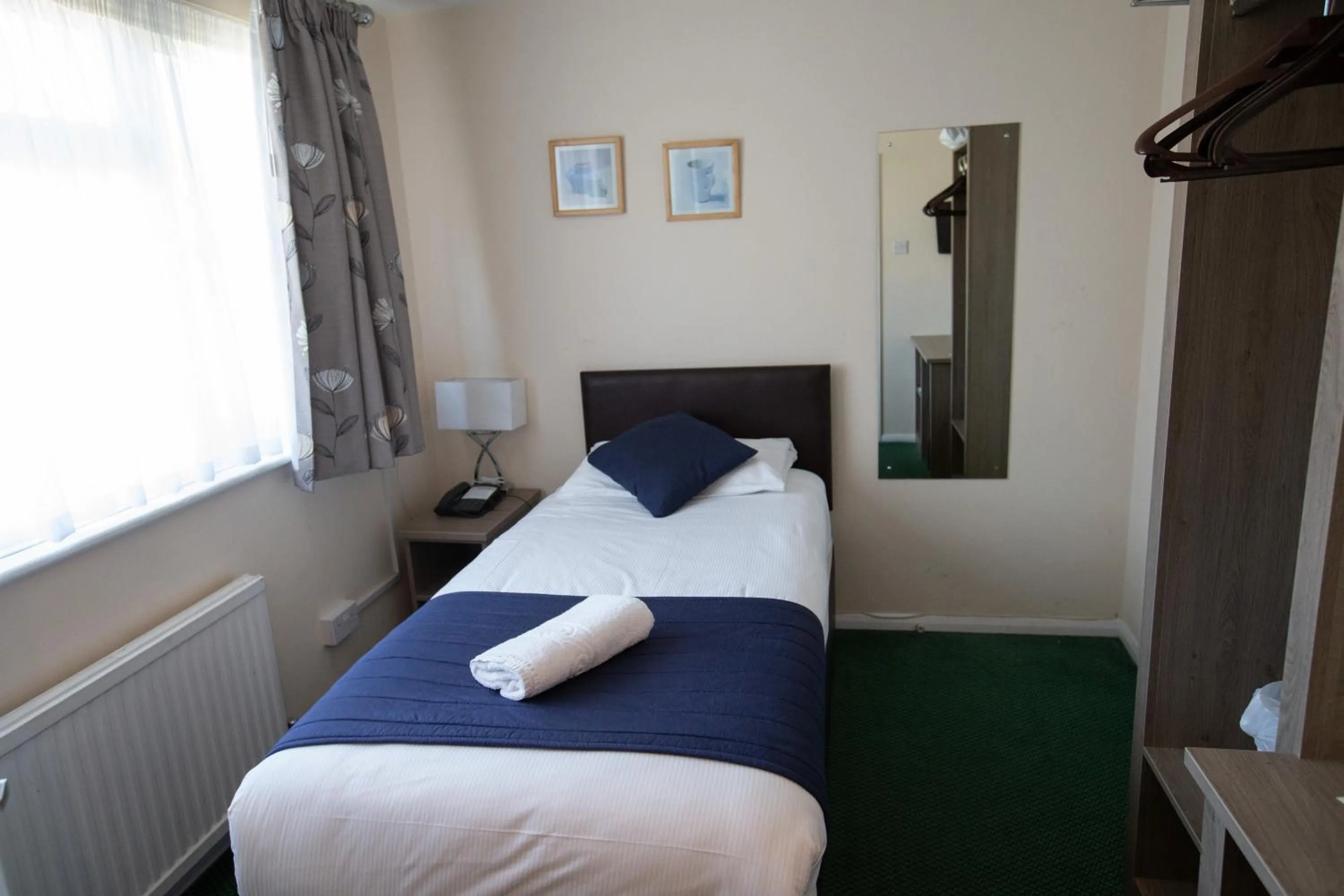 Bedroom, Bed in Corner House Hotel Gatwick with bookable Holiday parking