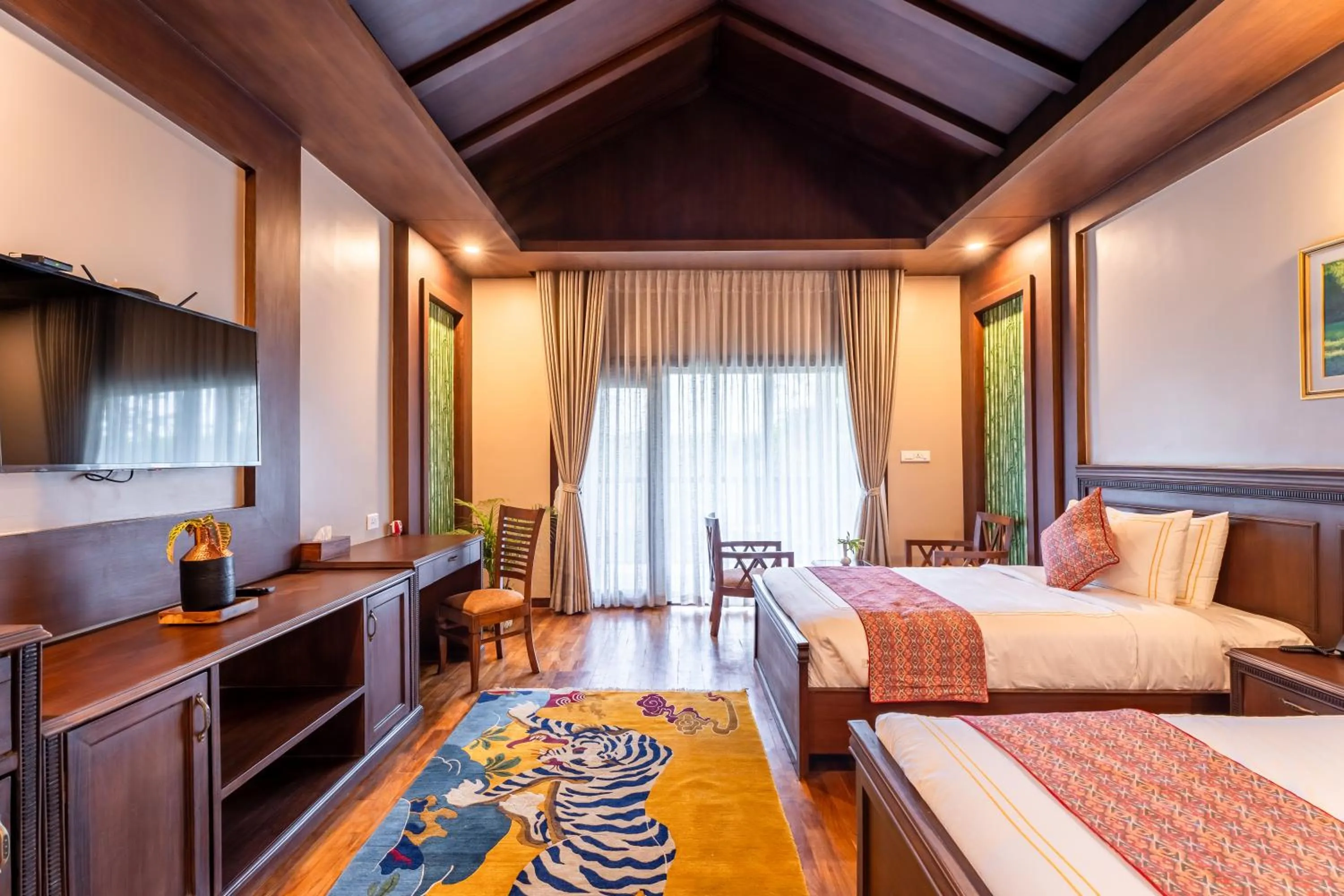 Toilet, Bed in River Bank Jungle Resort, Chitwan