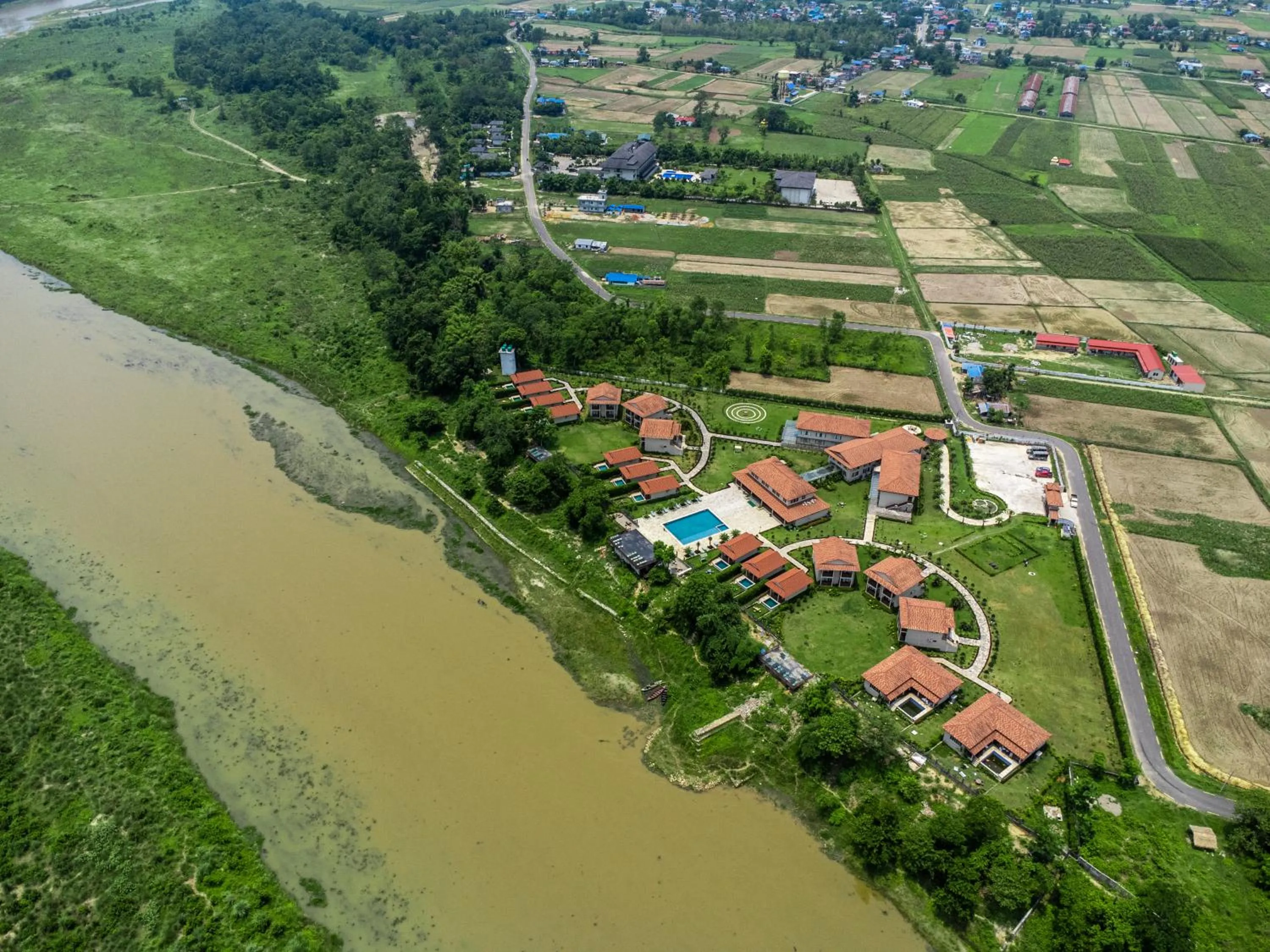 River view in River Bank Jungle Resort, Chitwan