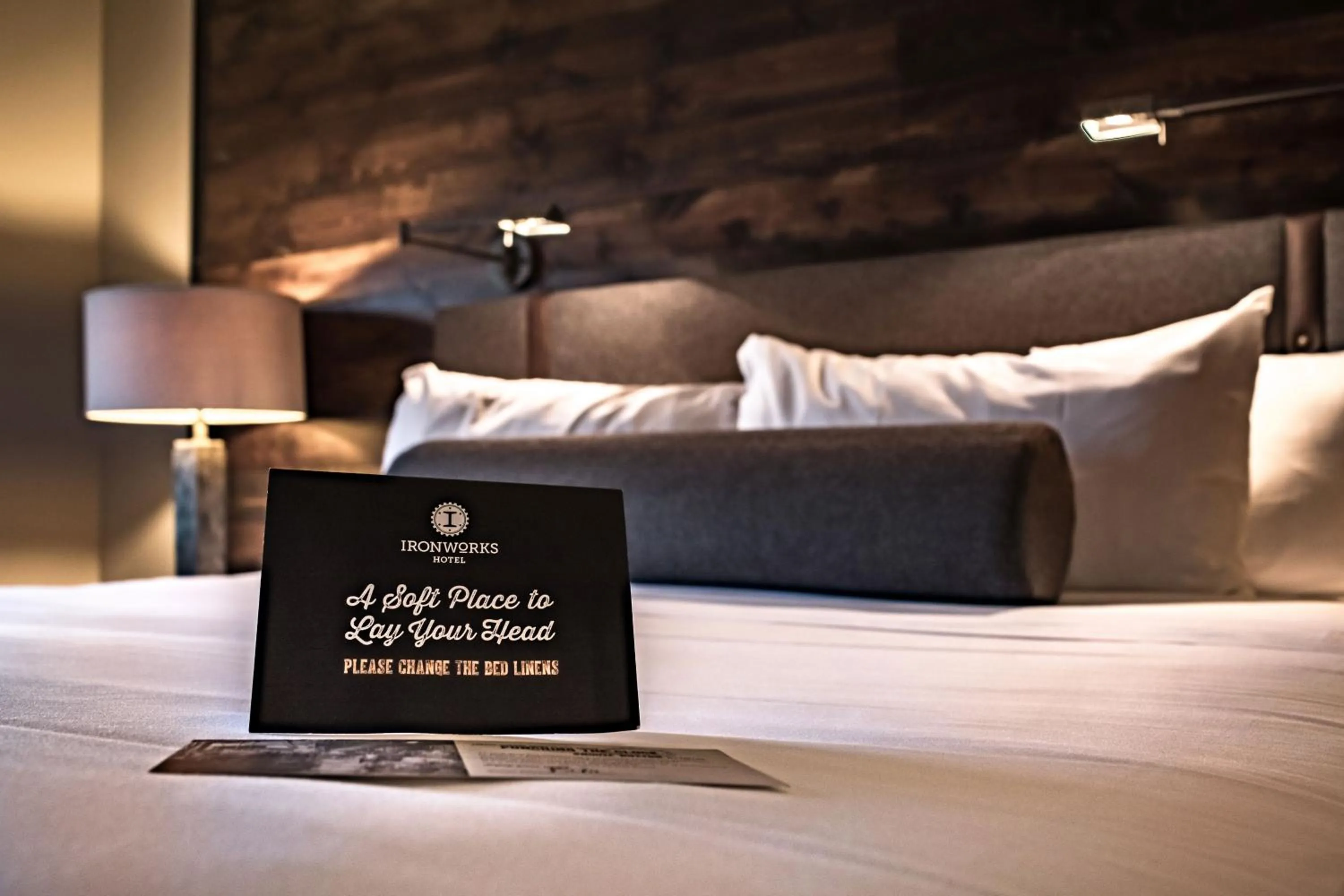 Bed in Ironworks Hotel