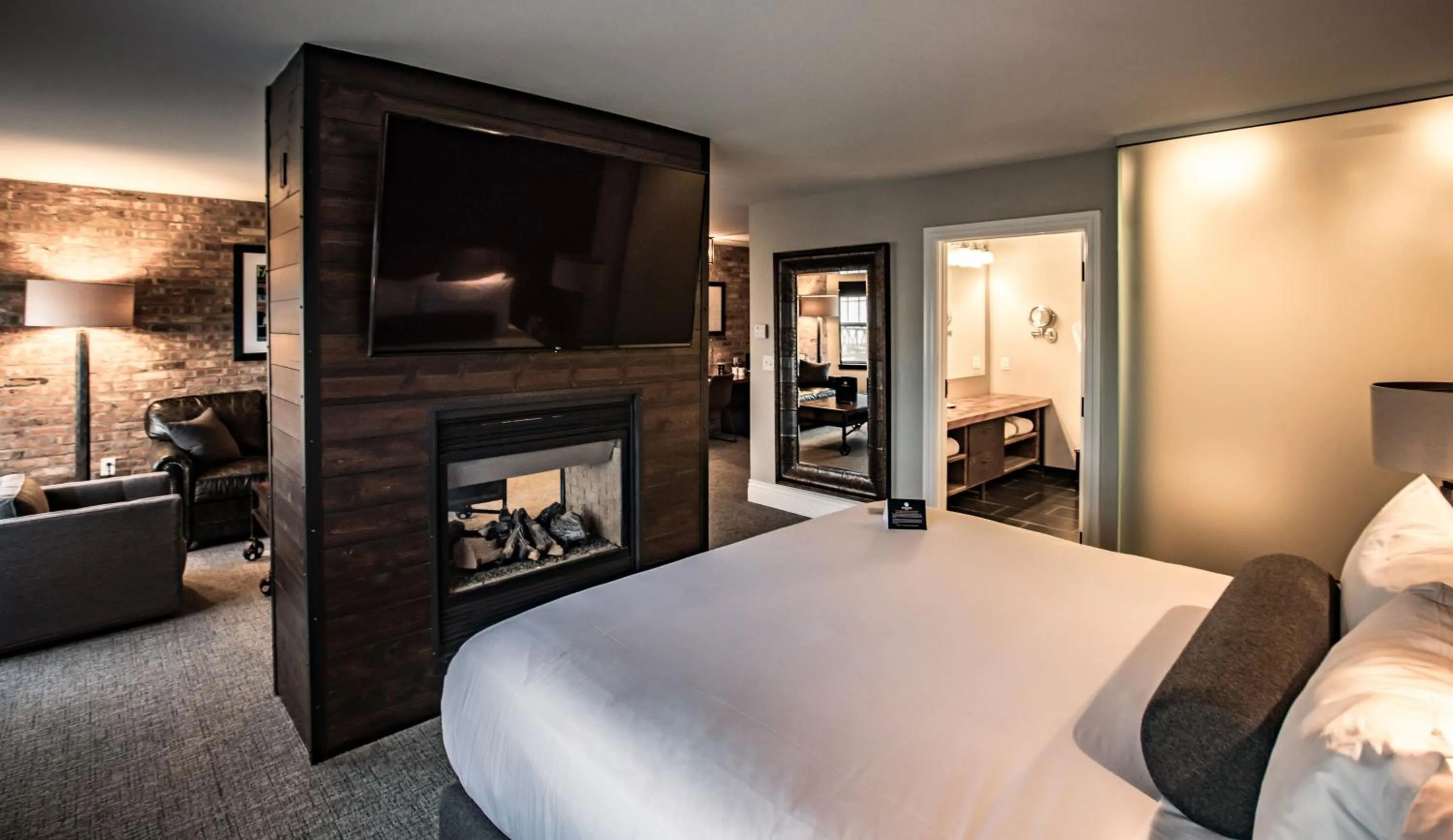 Bed in Ironworks Hotel