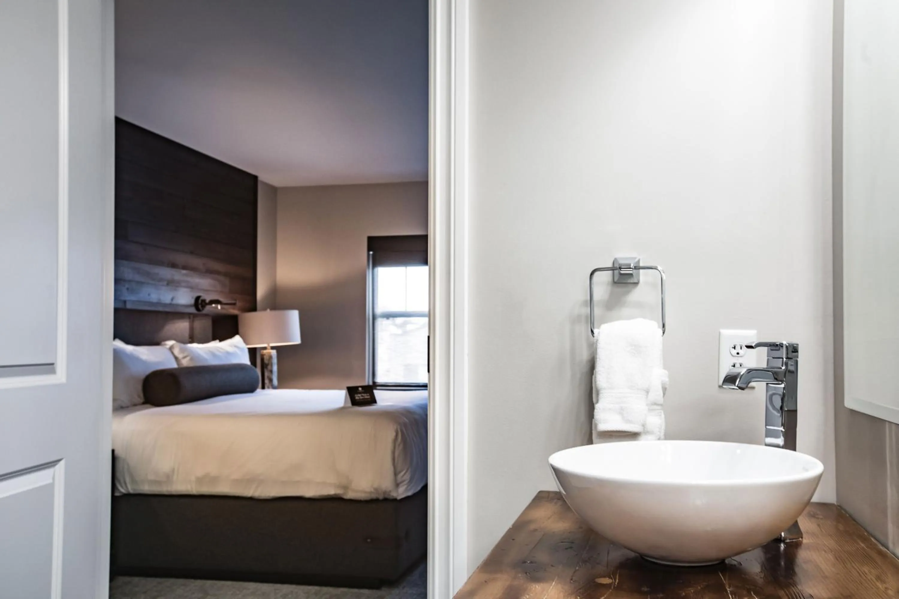 Bed in Ironworks Hotel