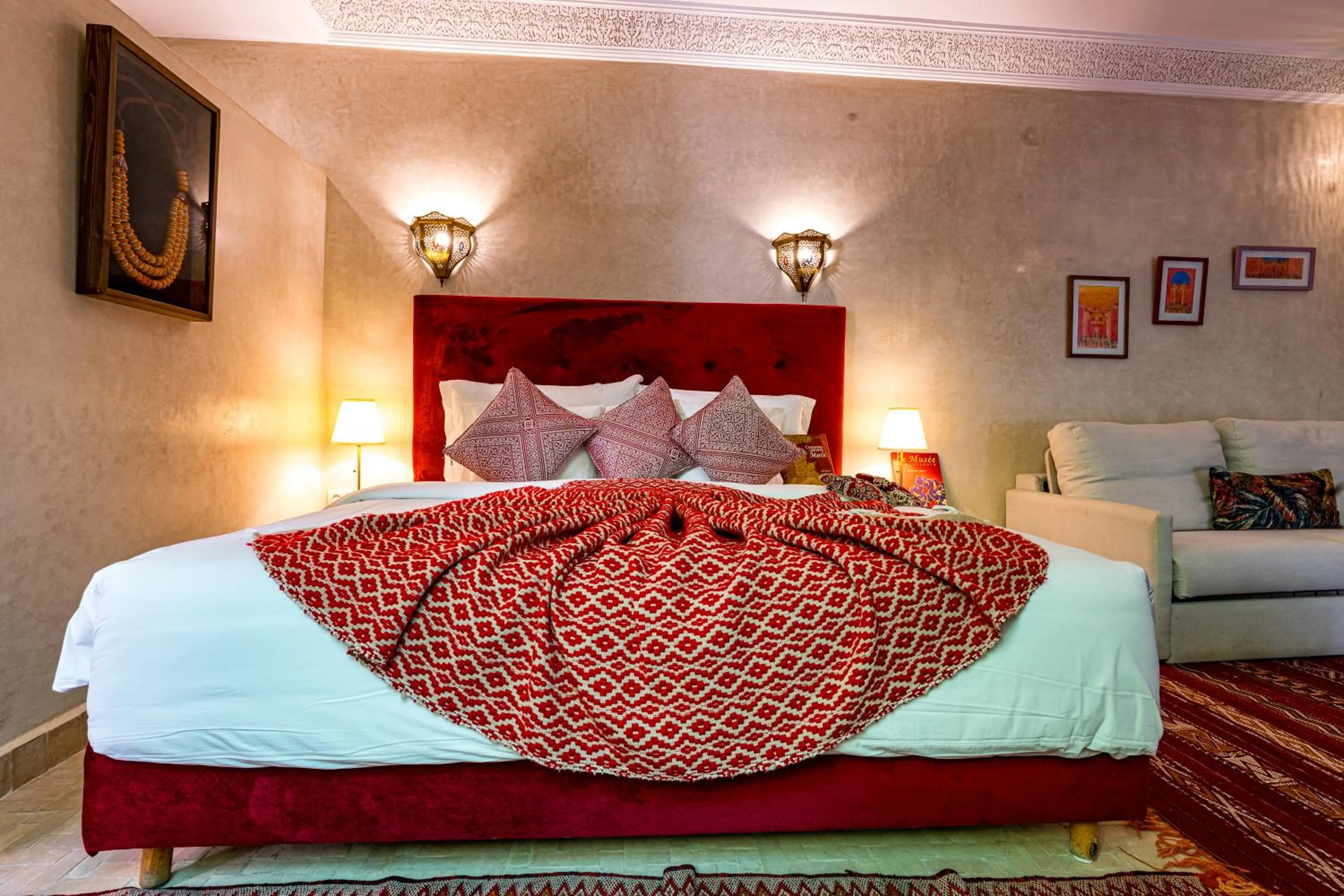 Bed in Riad Atrium & Spa