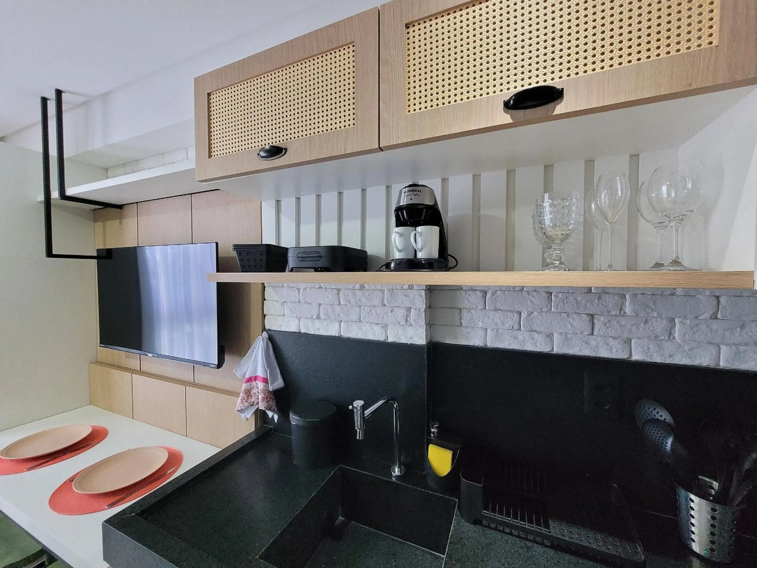 Kitchen or kitchenette in Maravilhoso Studio no Bessa