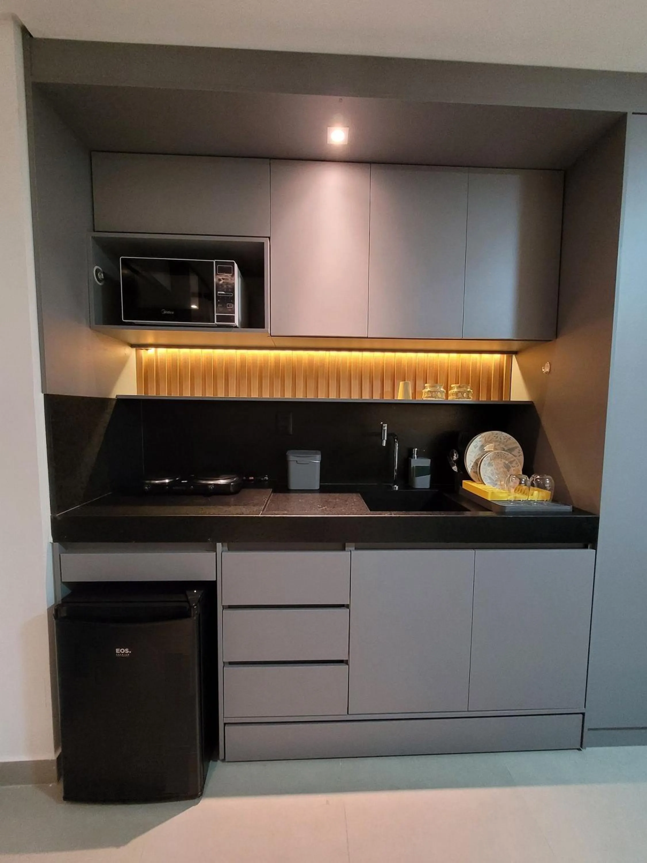 Kitchen or kitchenette in Studio Aconchegante no Bessa