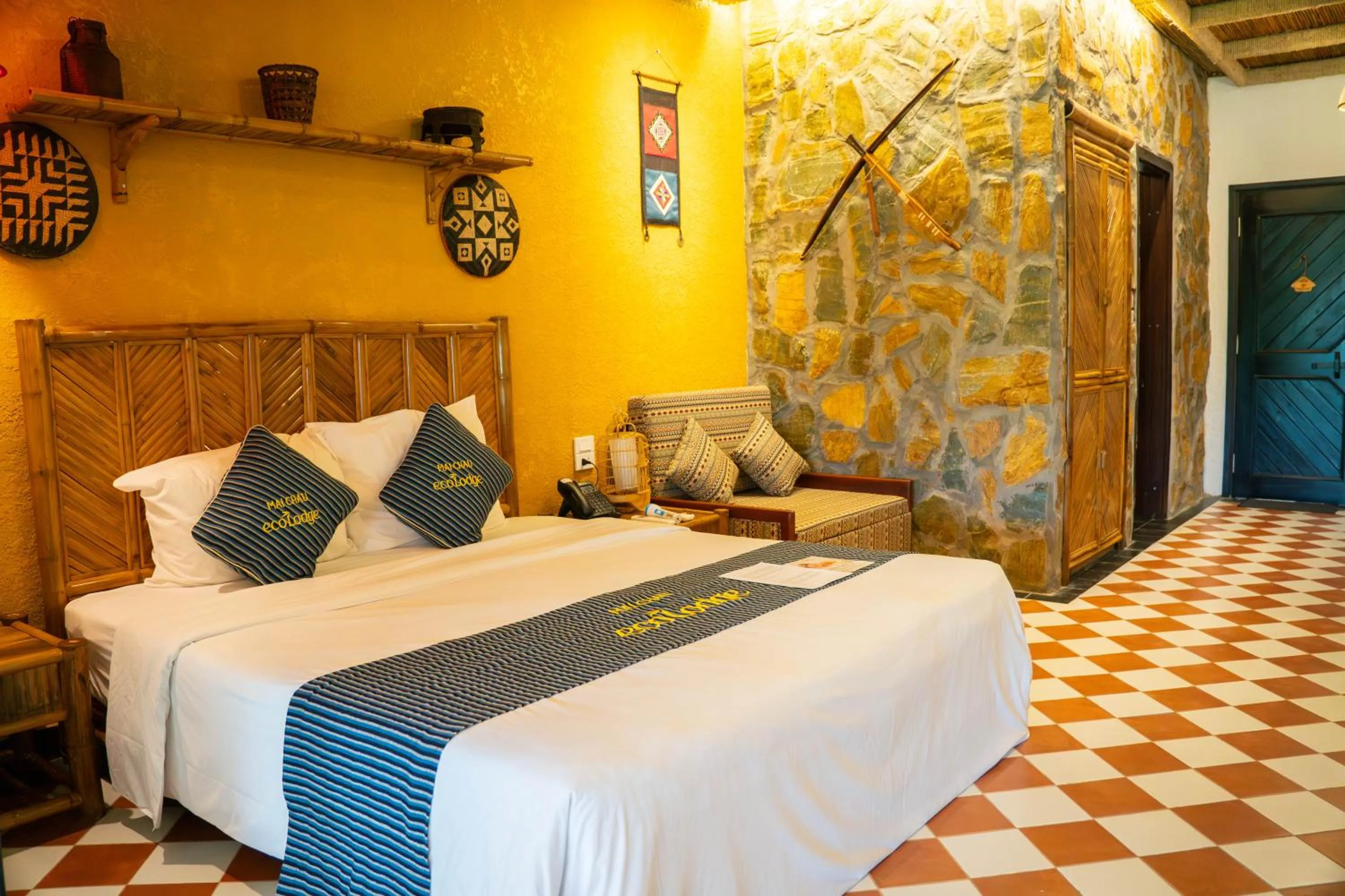 Bed in Mai Chau Ecolodge