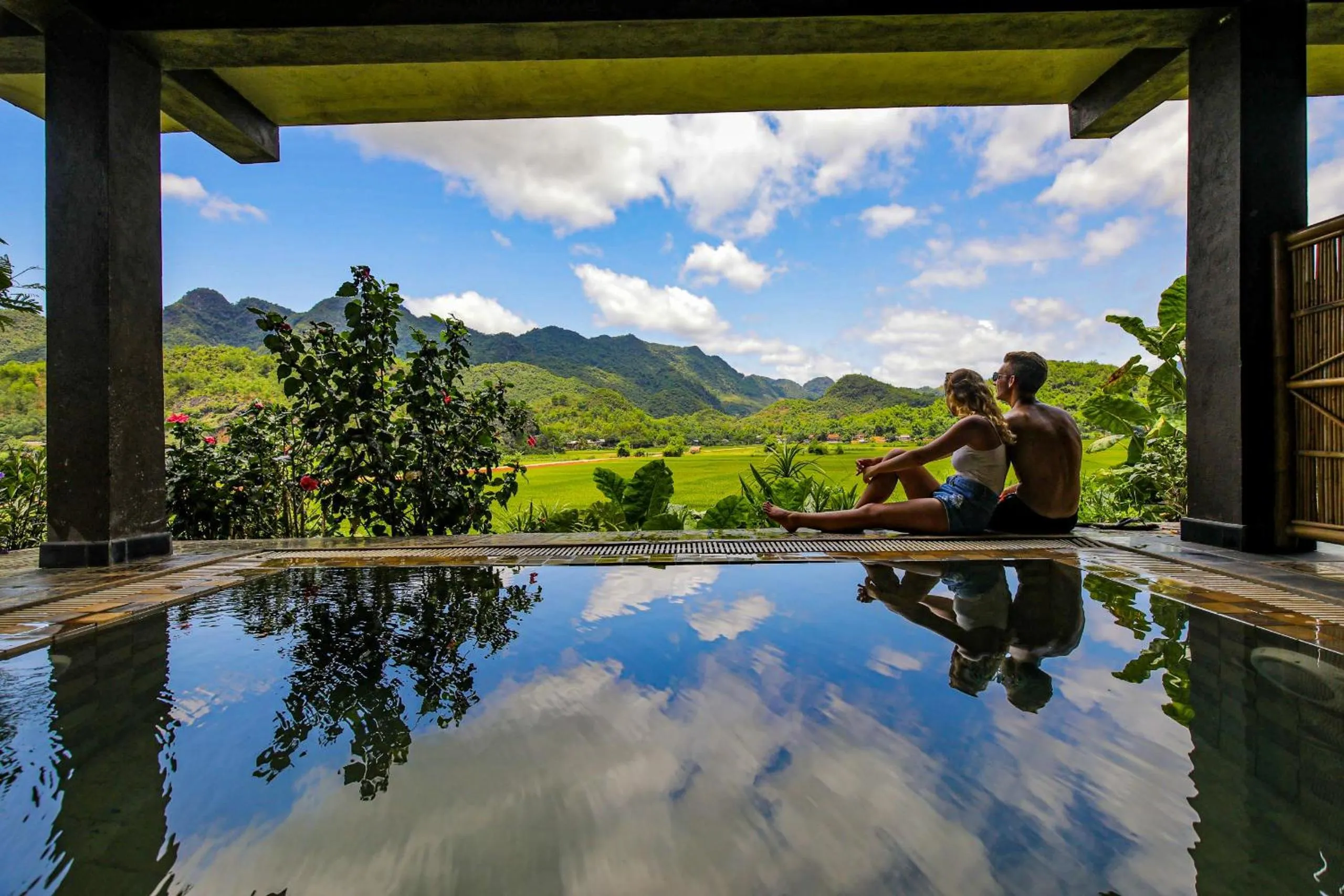 Swimming pool in Mai Chau Ecolodge