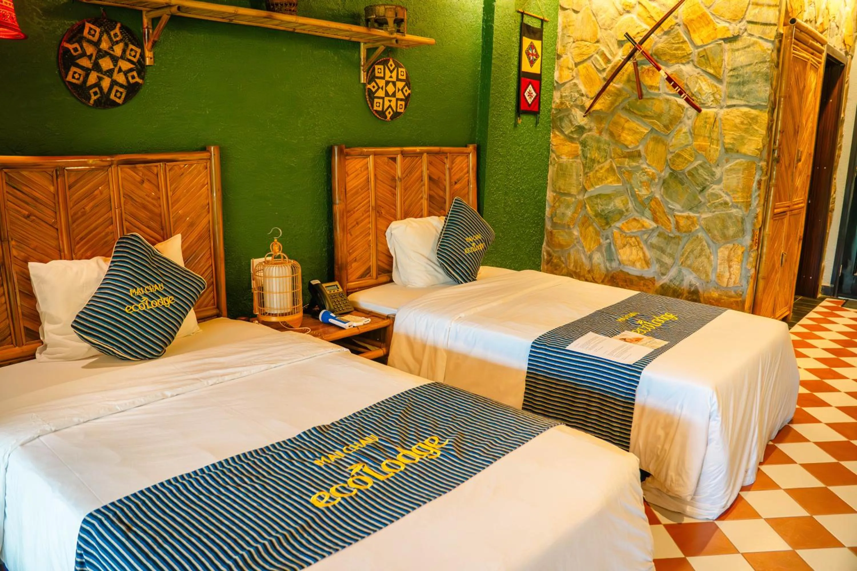 Bed in Mai Chau Ecolodge