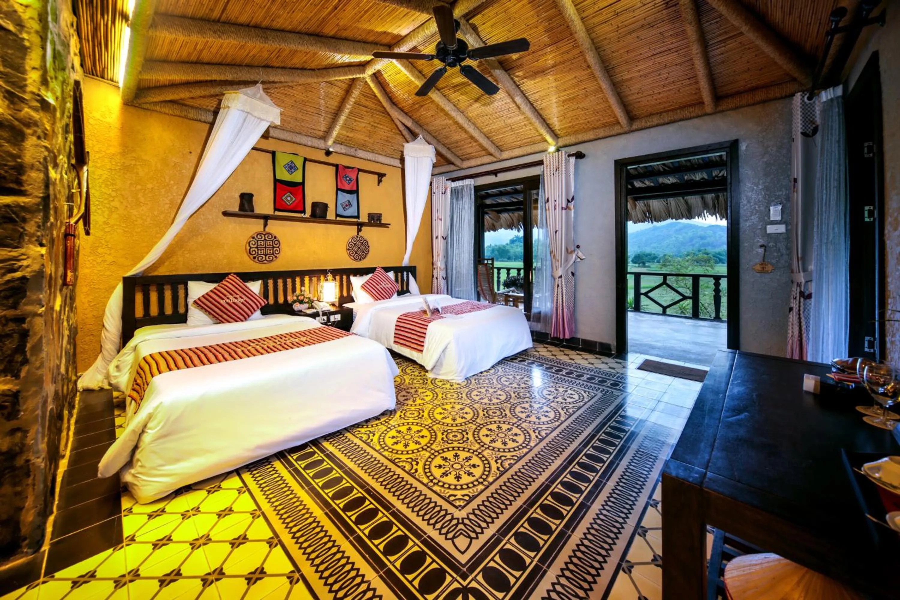 Photo of the whole room, Bed in Mai Chau Ecolodge