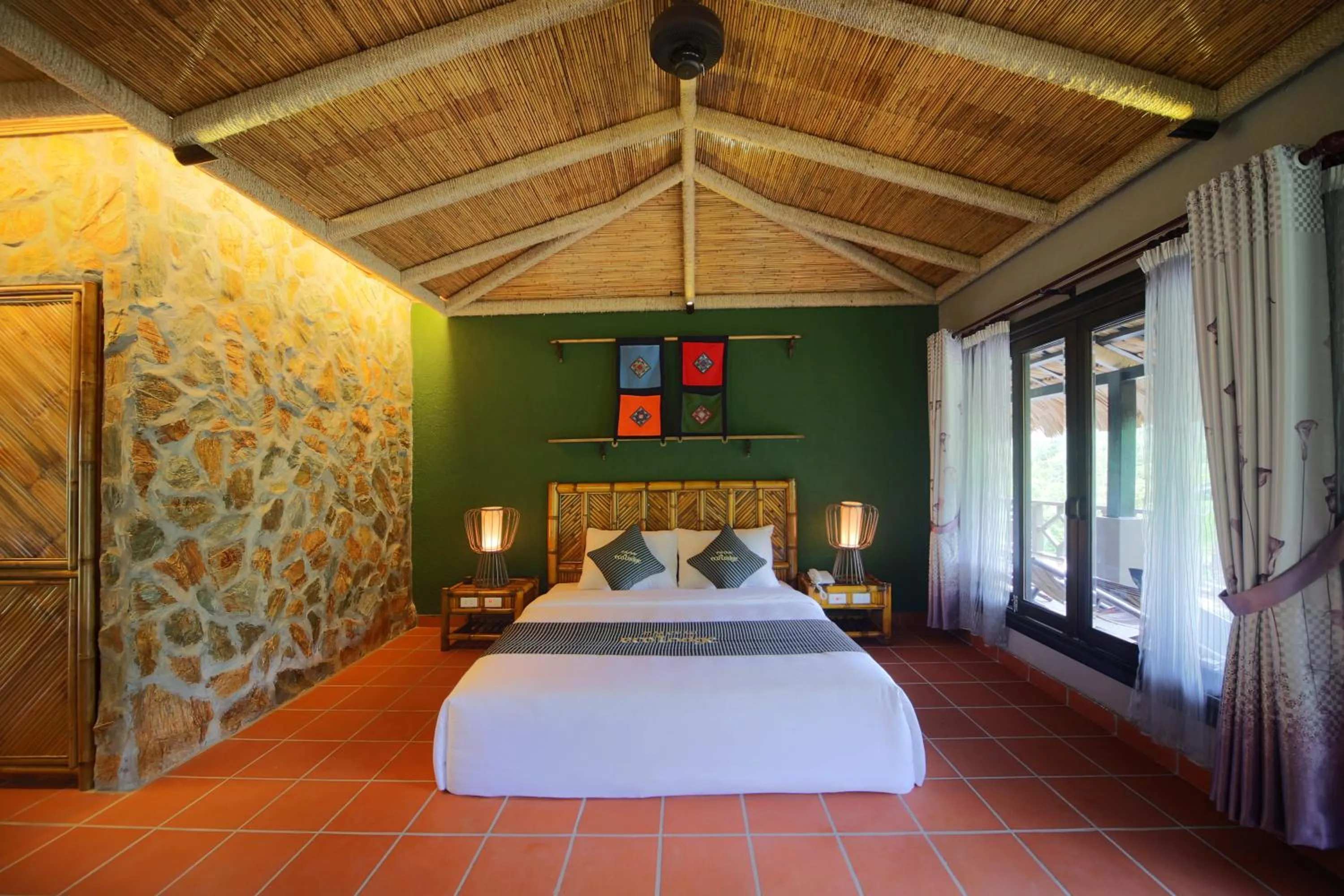 Bed in Mai Chau Ecolodge