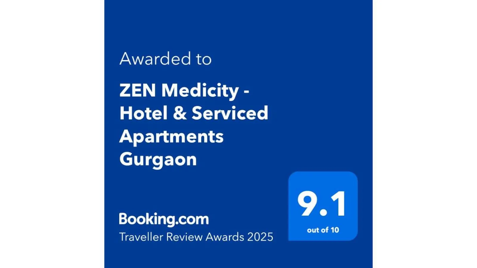 Certificate/Award in ZEN Medicity - Hotel & Serviced Apartments Gurgaon