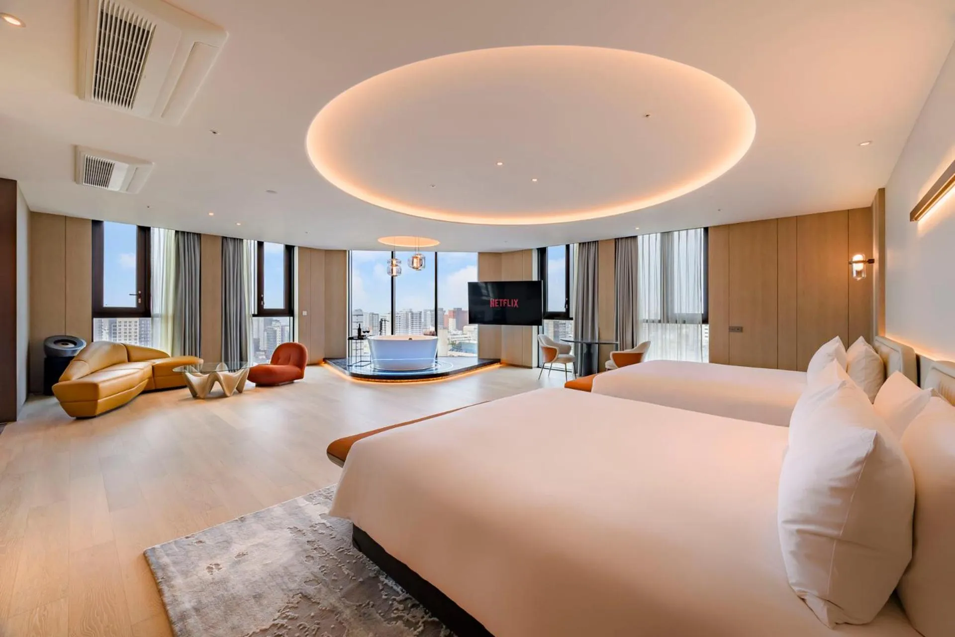 Decorative detail, Bed in Jeju Bolton Hotel