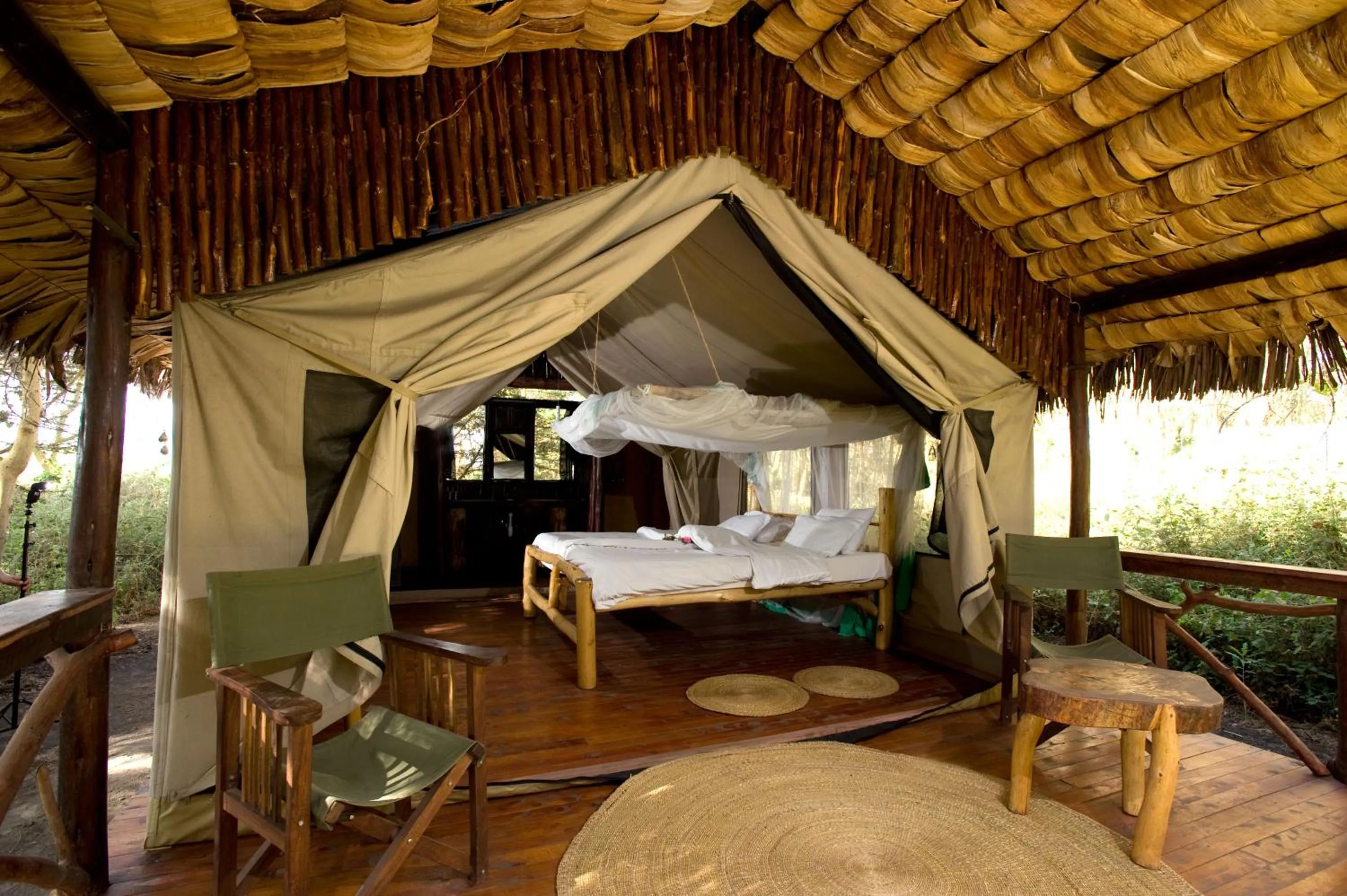 Bed in Migunga Tented Camp