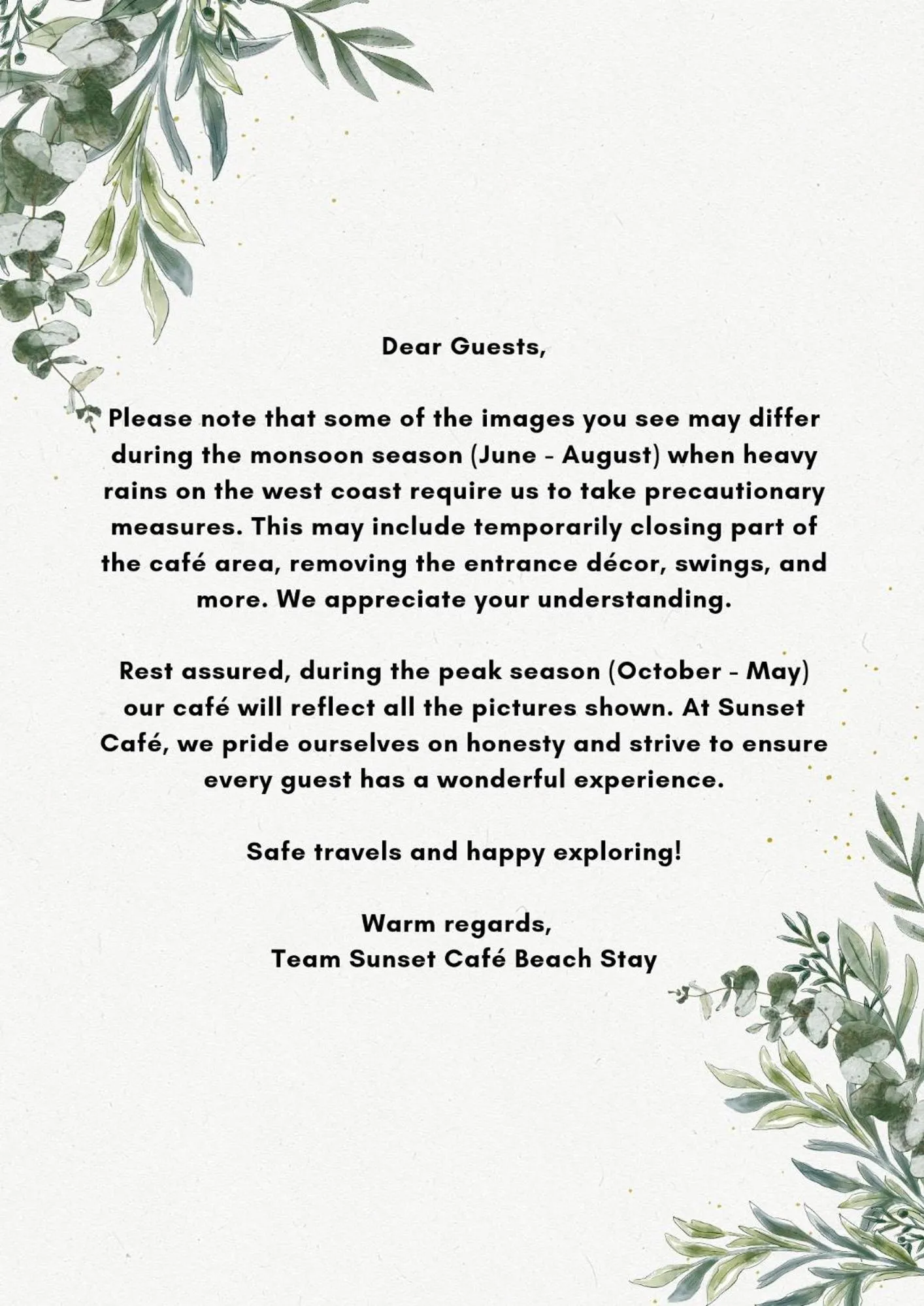 Restaurant/places to eat in Sunset Cafe Beach Stay