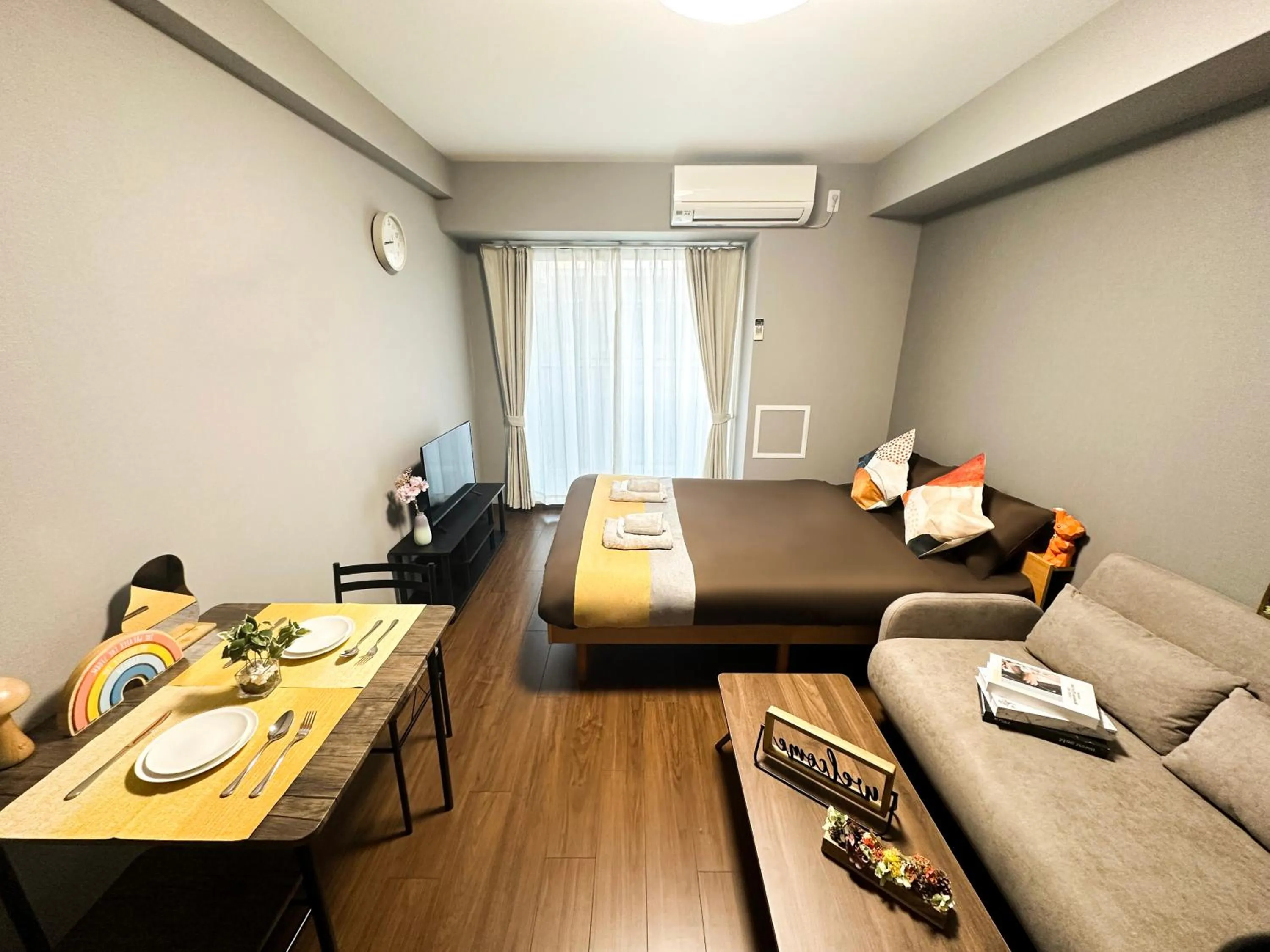 Bed in nestay apartment osaka ebisu