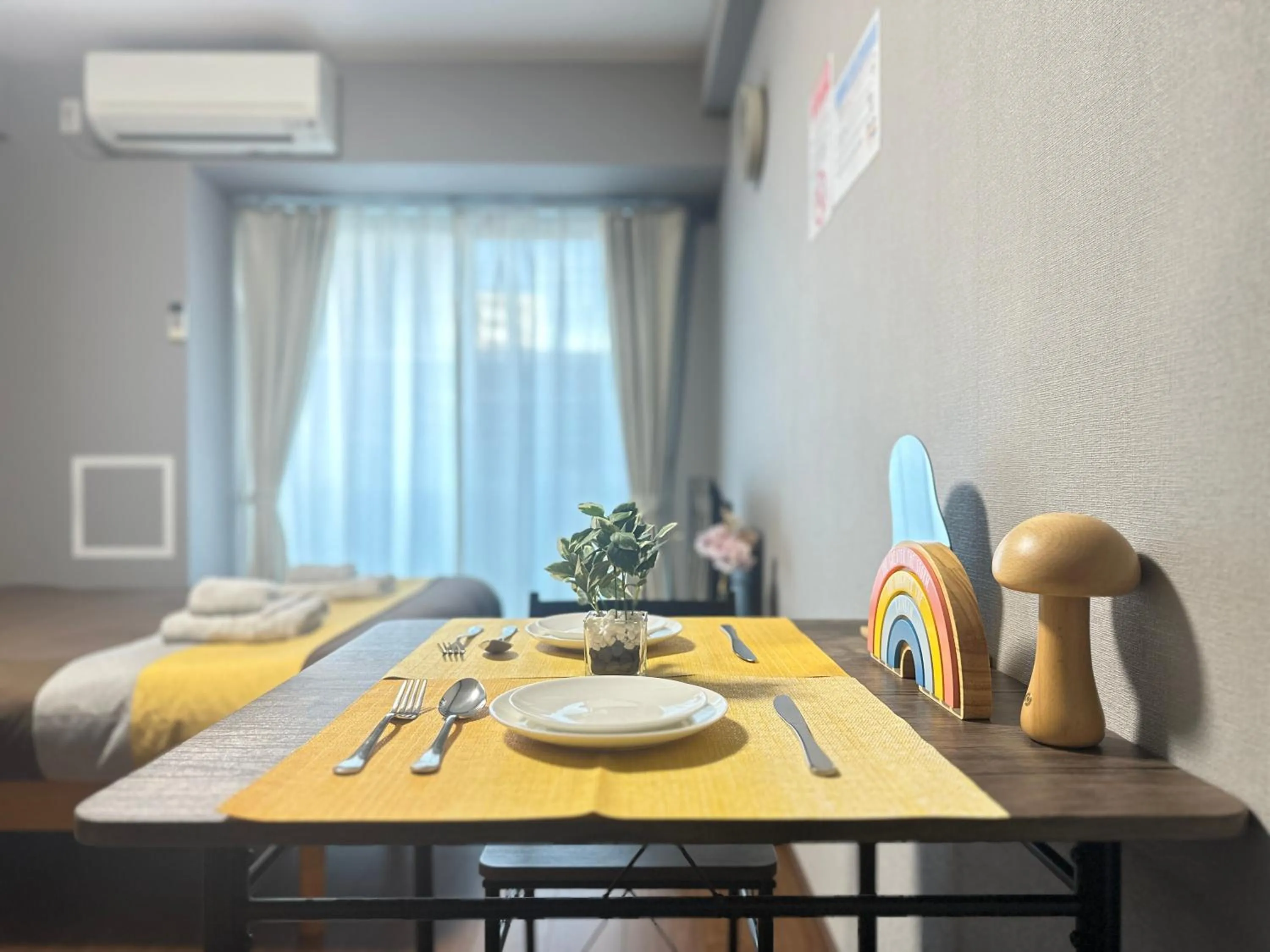 Bed in nestay apartment osaka ebisu