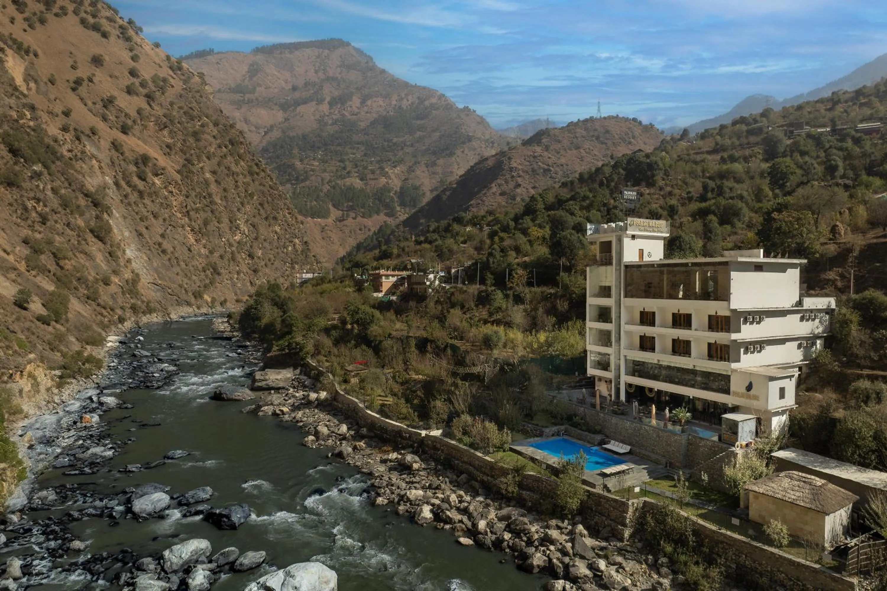 Property building in Echor Palm Bliss Riverside Resort & Spa Kasol
