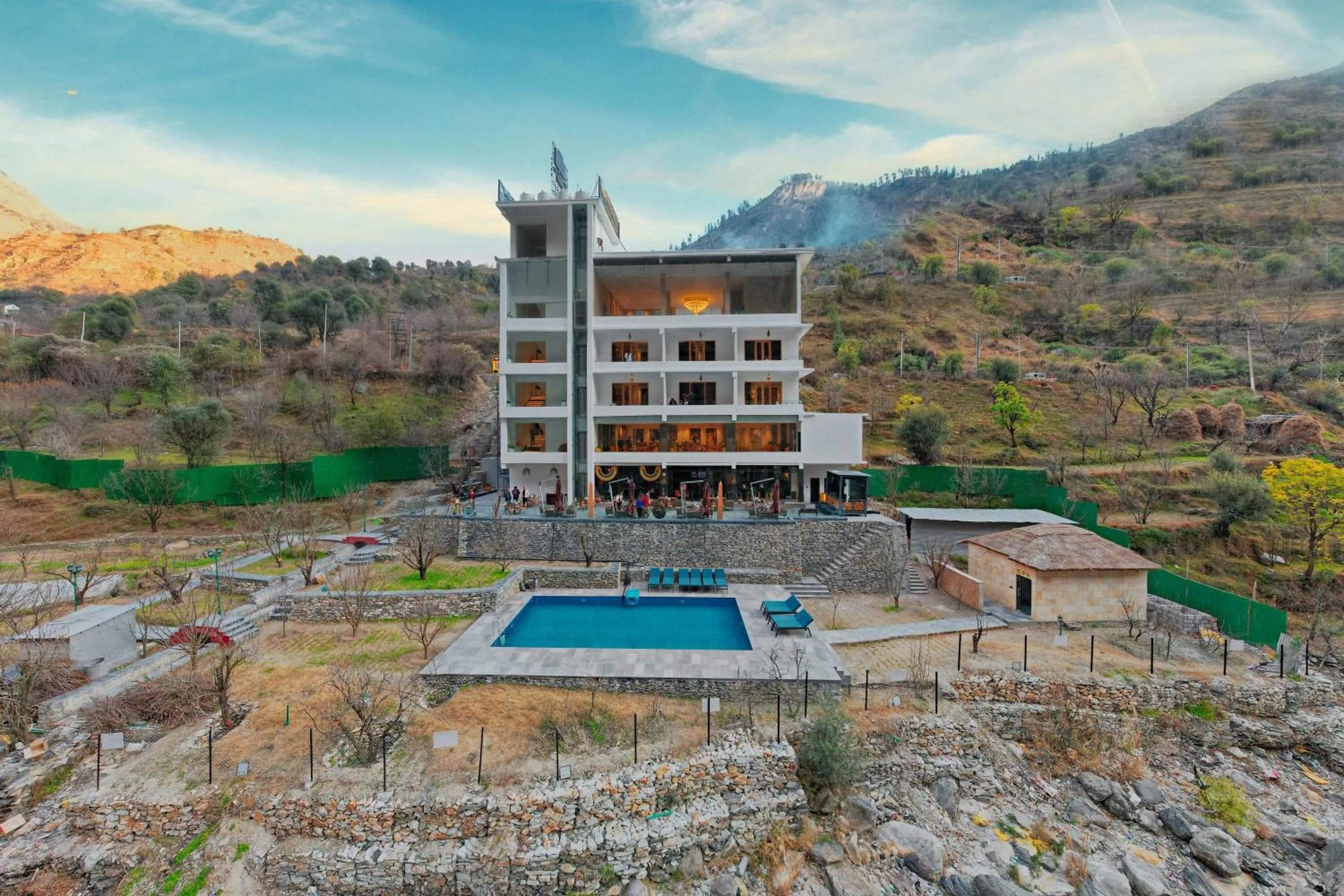 Property building in Echor Palm Bliss Riverside Resort & Spa Kasol