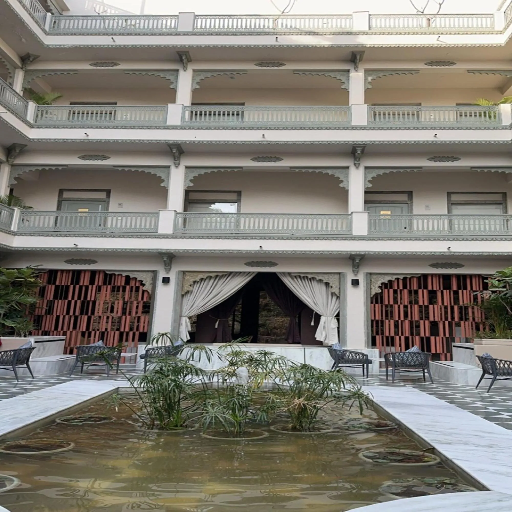 Inner courtyard view in Manuscript - Jhilwara Haveli