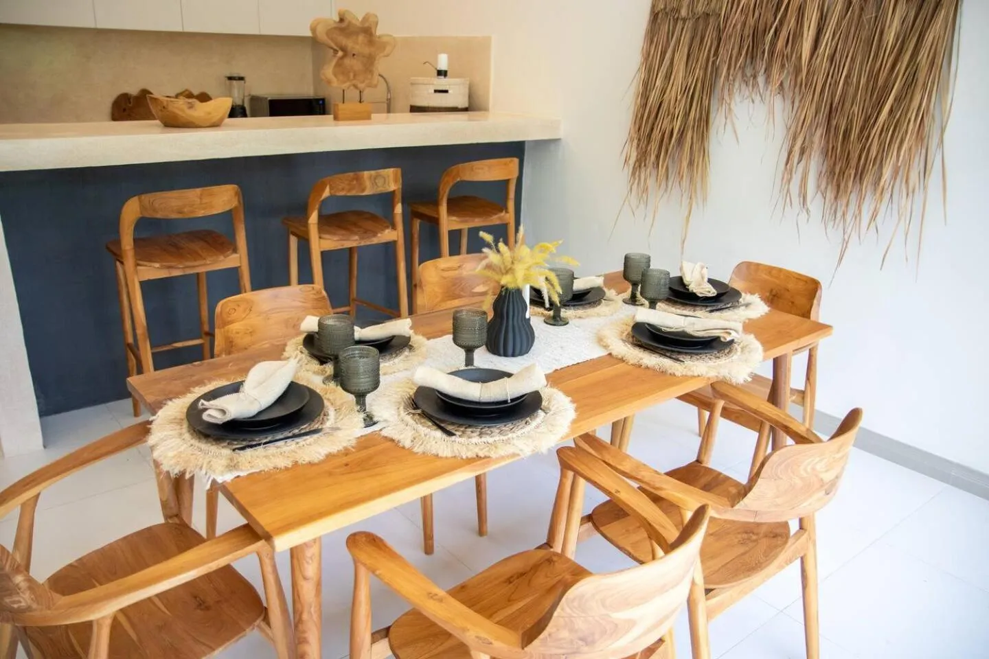 Kitchen or kitchenette in Umalas Jungle Villa- Amazing View Huge Pool Stay in Canggu