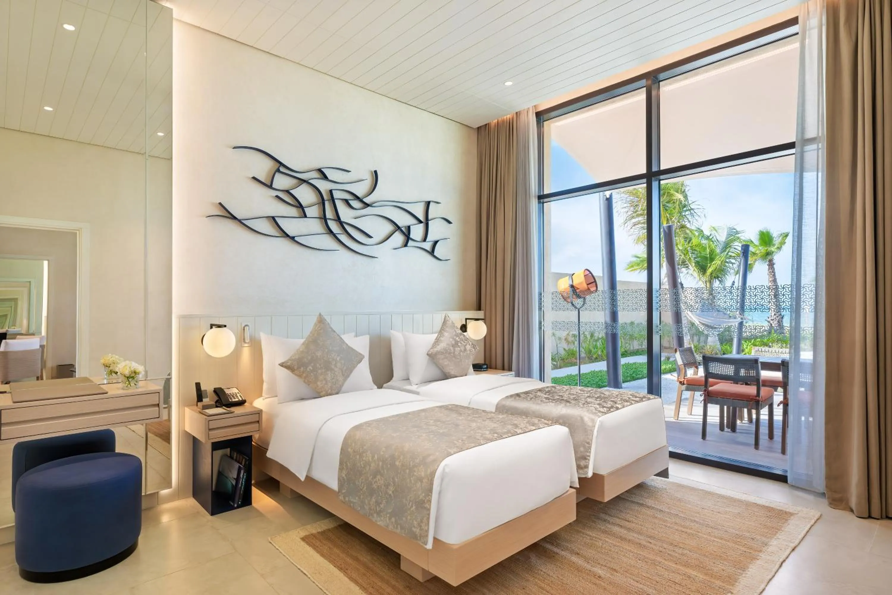 Bed in Bab Al Nojoum Hudayriyat Villas